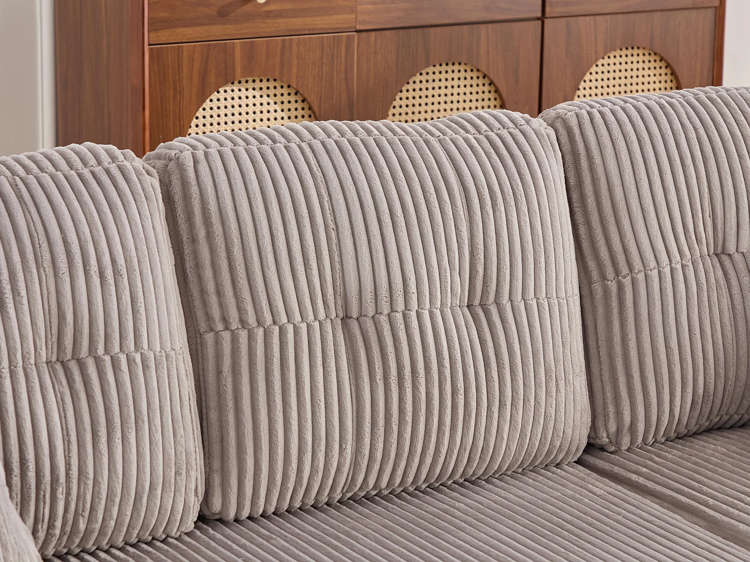 Allurex 2.0 - Canapé 3 Places Convertible - Canapé d’angle Modulable - Pouf Amovible et Rangements - USB et Type-C - Avec LED - Parfait Studio et Appartement