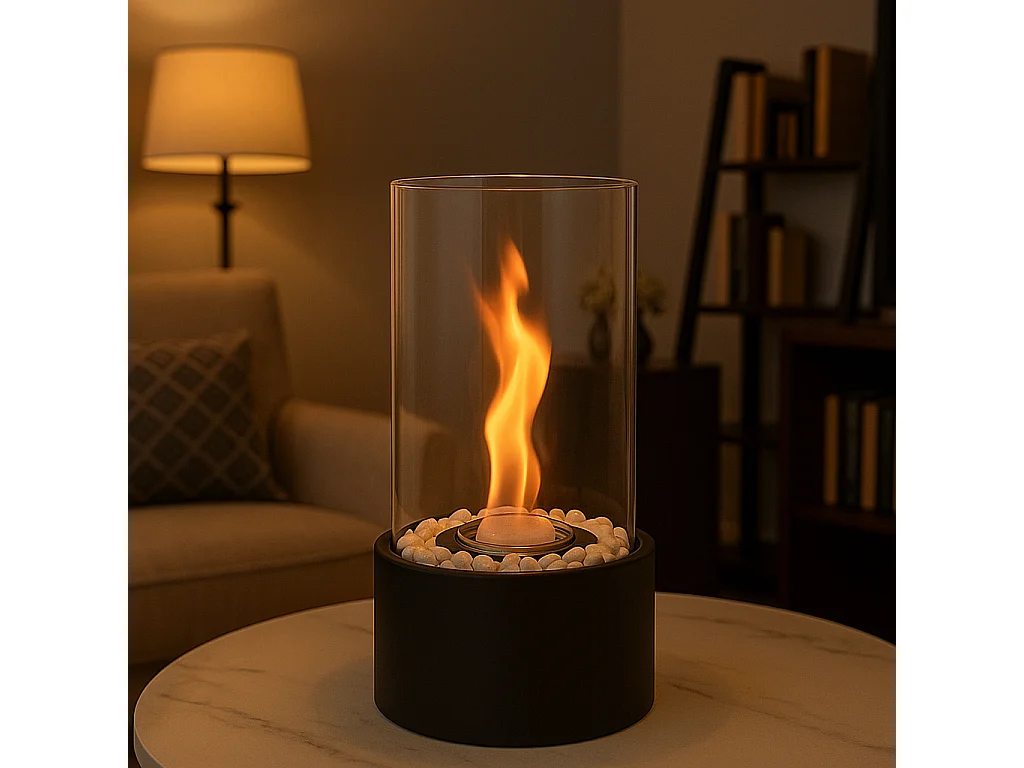 Nettlife Cheminée d'intérieur au bioéthanol, feu de table décoratif d'ambiance portable pour balcon, chambre à coucher, maison, idées cadeaux