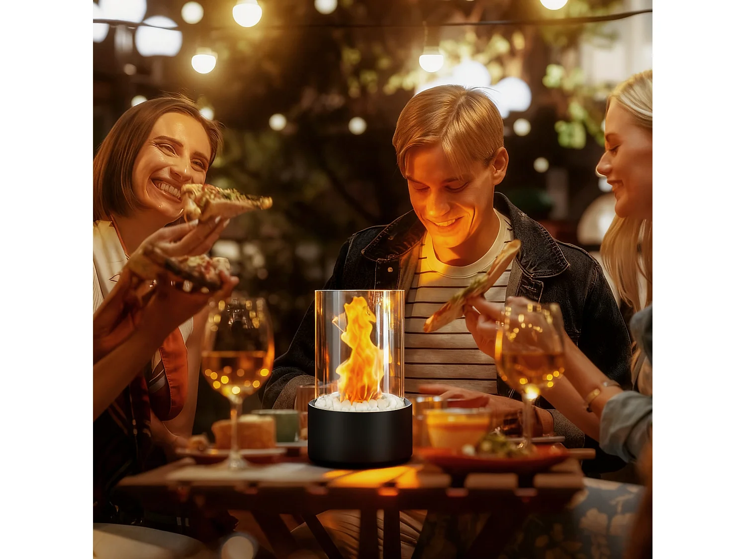 Nettlife Cheminée d'intérieur au bioéthanol, feu de table décoratif d'ambiance portable pour balcon, chambre à coucher, maison, idées cadeaux