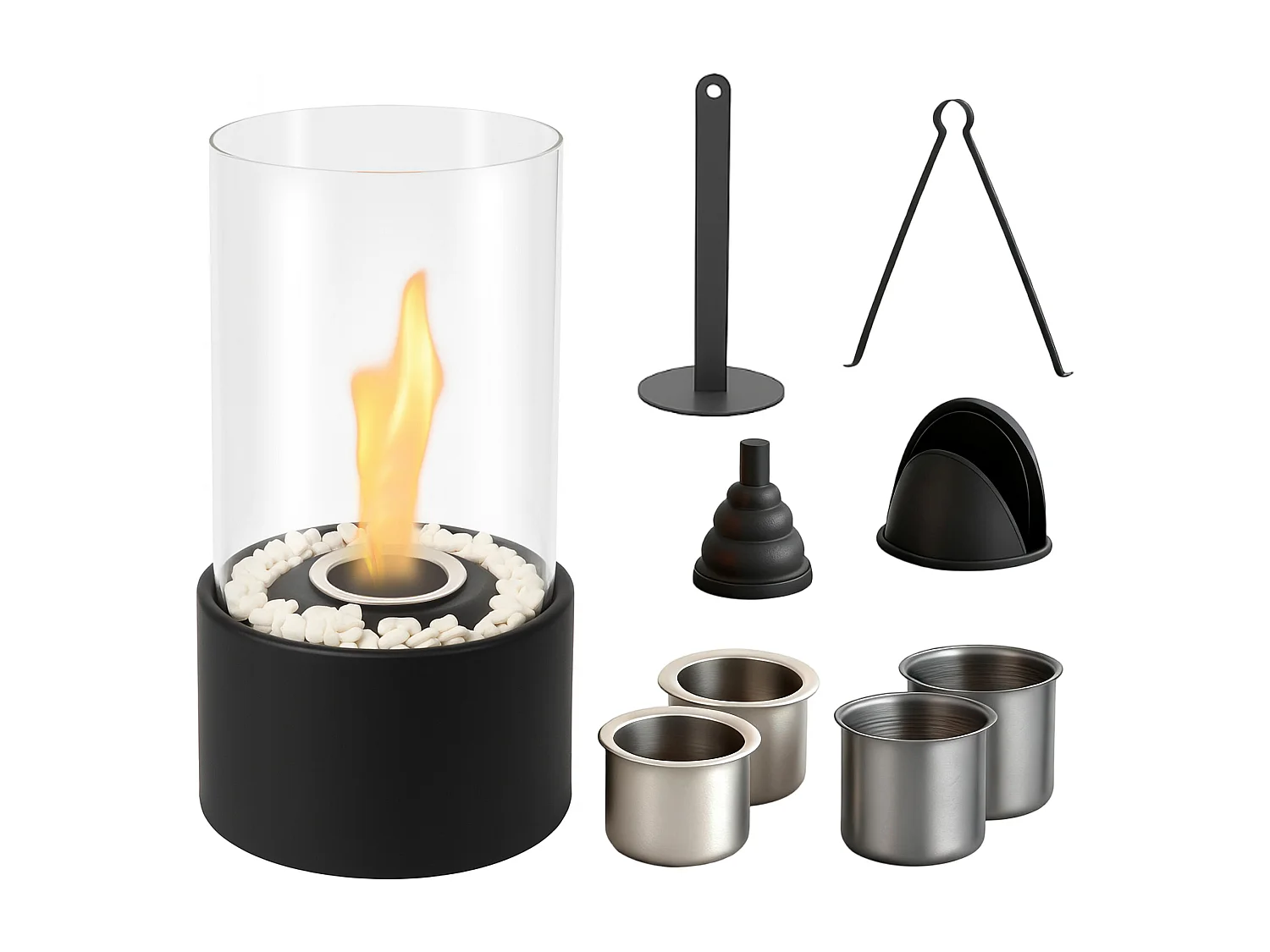 Nettlife Cheminée d'intérieur au bioéthanol, feu de table décoratif d'ambiance portable pour balcon, chambre à coucher, maison, idées cadeaux