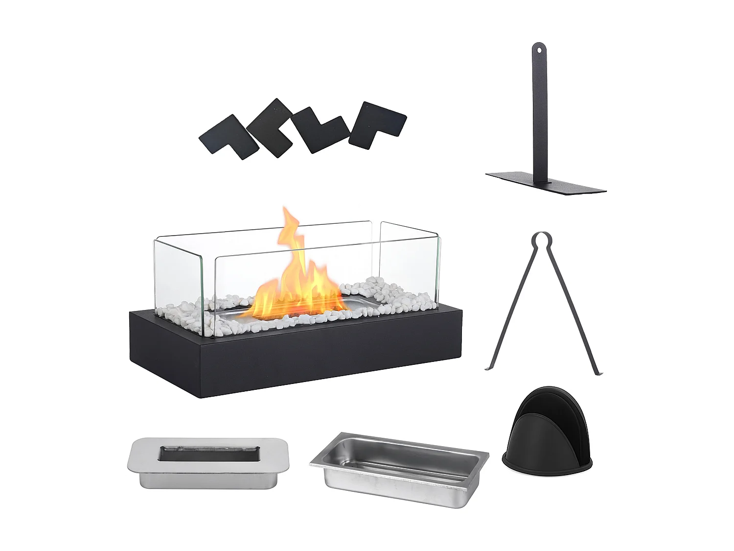 Nettlife Cheminée de table à l'éthanol pour balcon, chambre à coucher, maison, fête, idées cadeaux