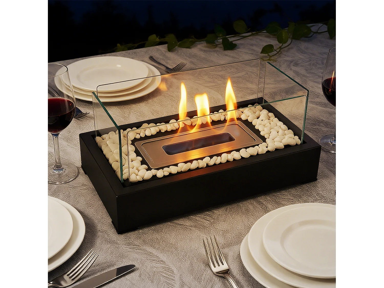 Nettlife Cheminée de table à l'éthanol pour balcon, chambre à coucher, maison, fête, idées cadeaux