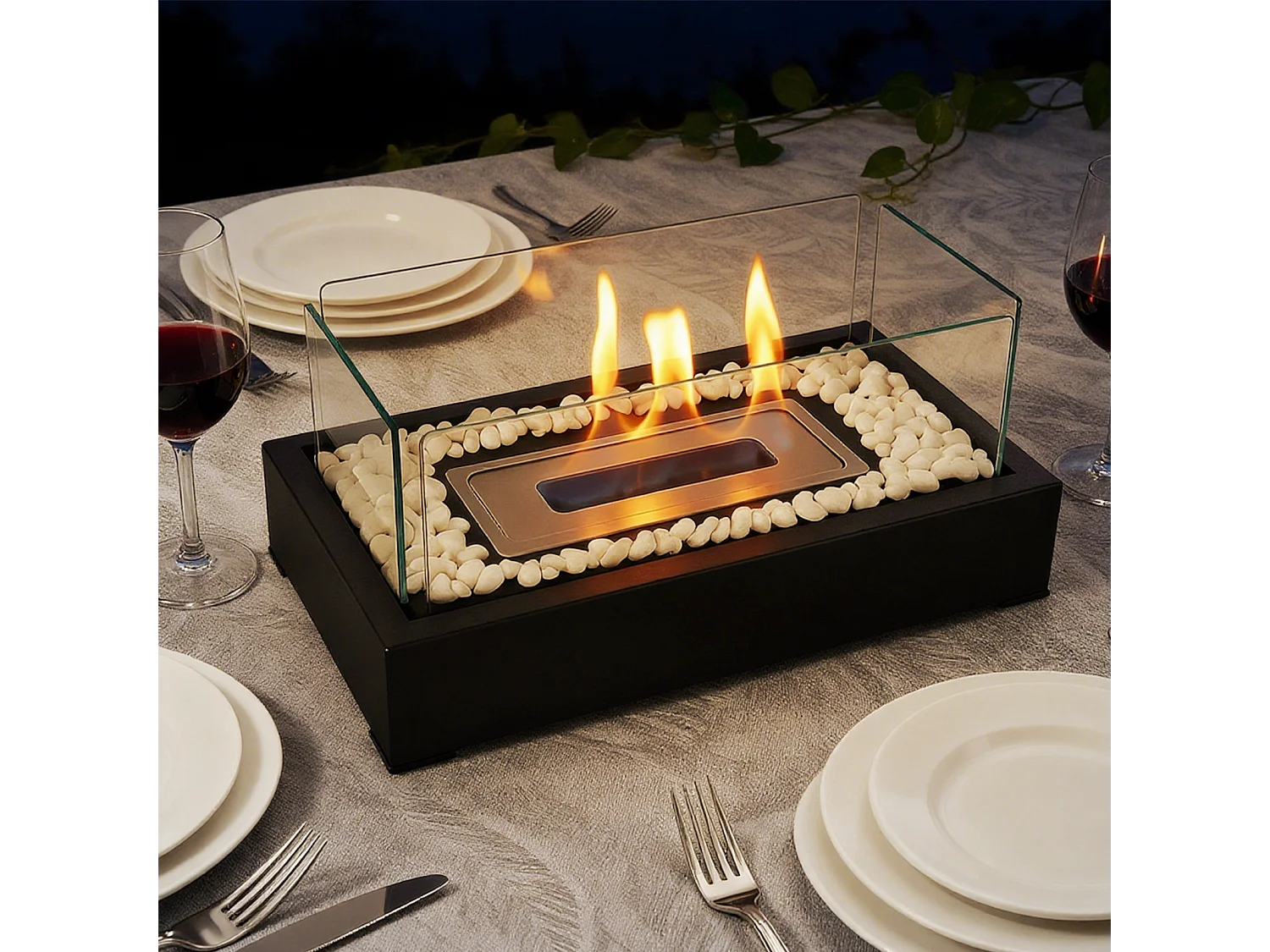 Kominek stołowy Nettlife na etanol na balkon, do sypialni, do domu, na imprezę, jako pomysł na prezent