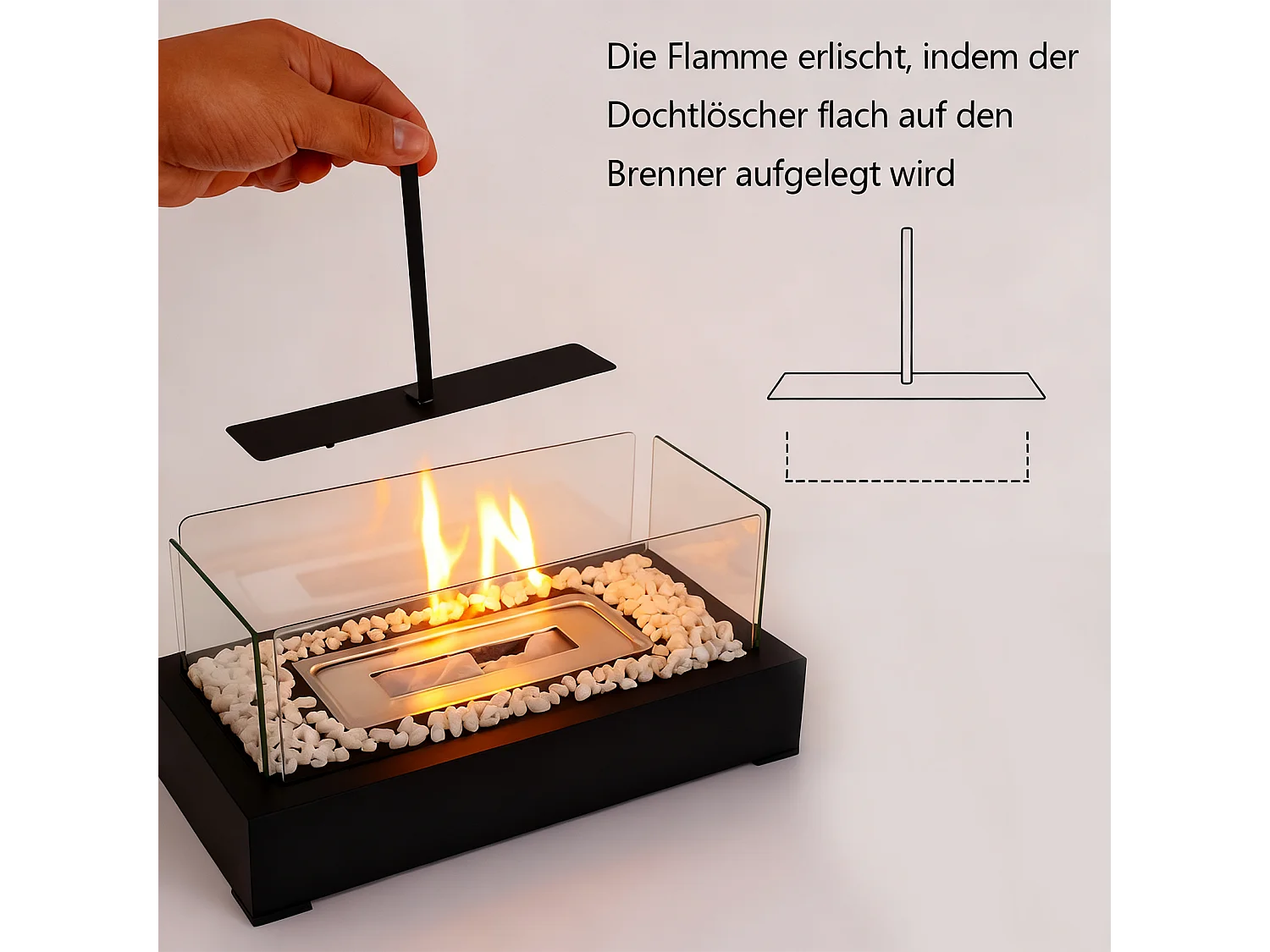 Kominek stołowy Nettlife na etanol na balkon, do sypialni, do domu, na imprezę, jako pomysł na prezent