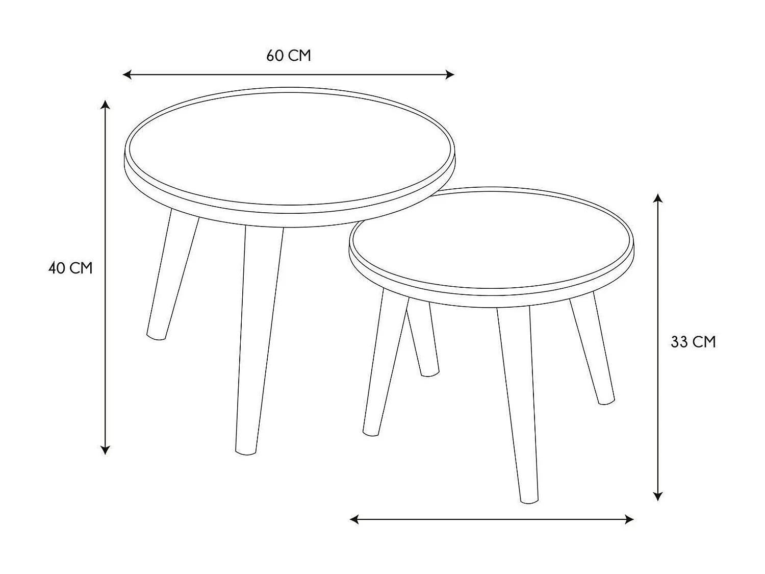 Duo de tables gigogne Felix - Noir et Doré