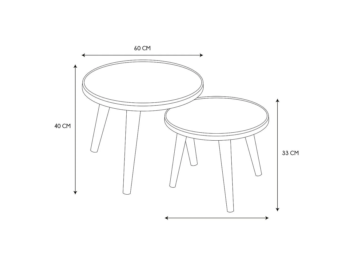 Duo de tables gigogne Felix - Noir et Doré