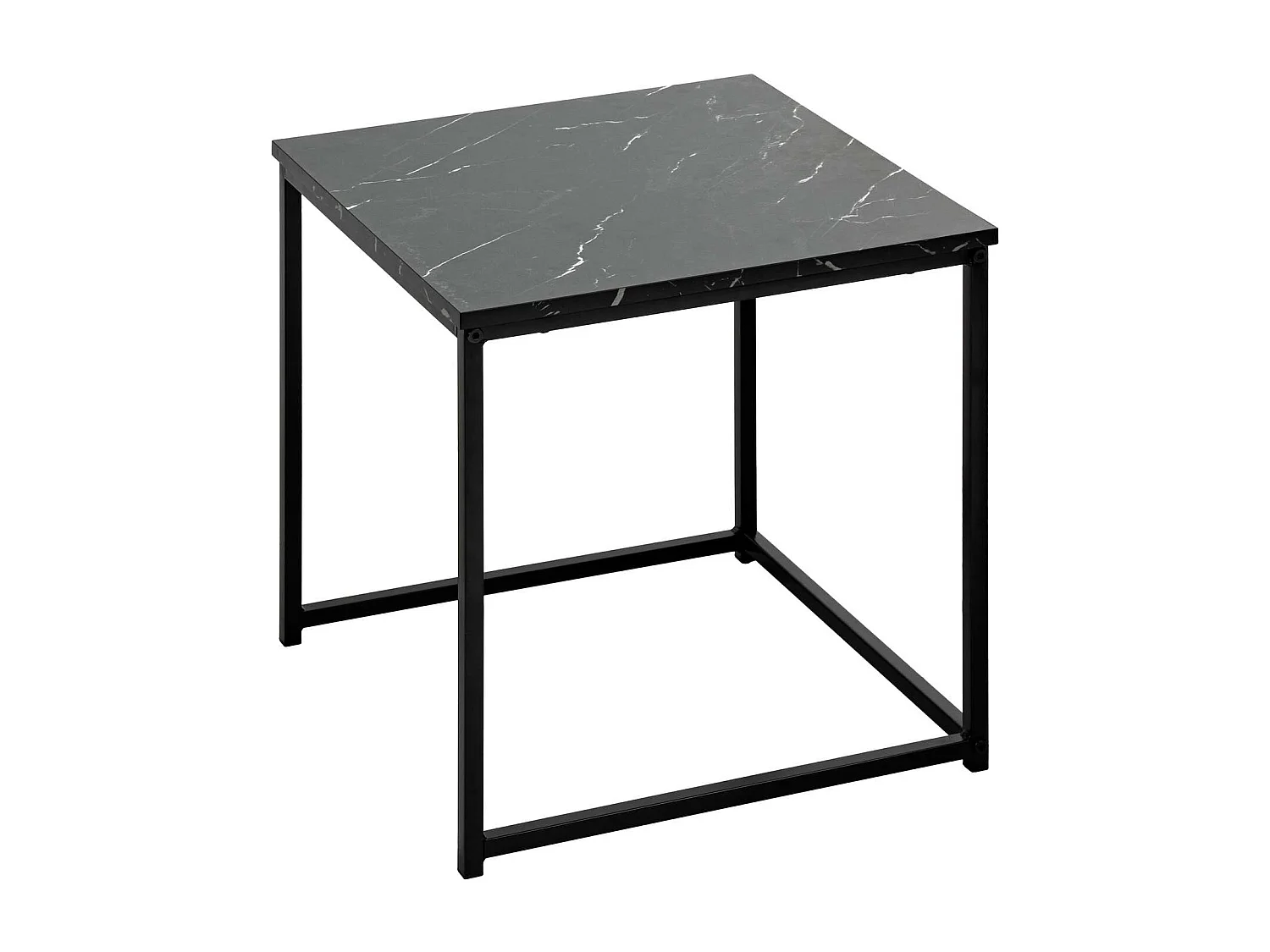 Duo de tables d'appoint effet marbre - Noir