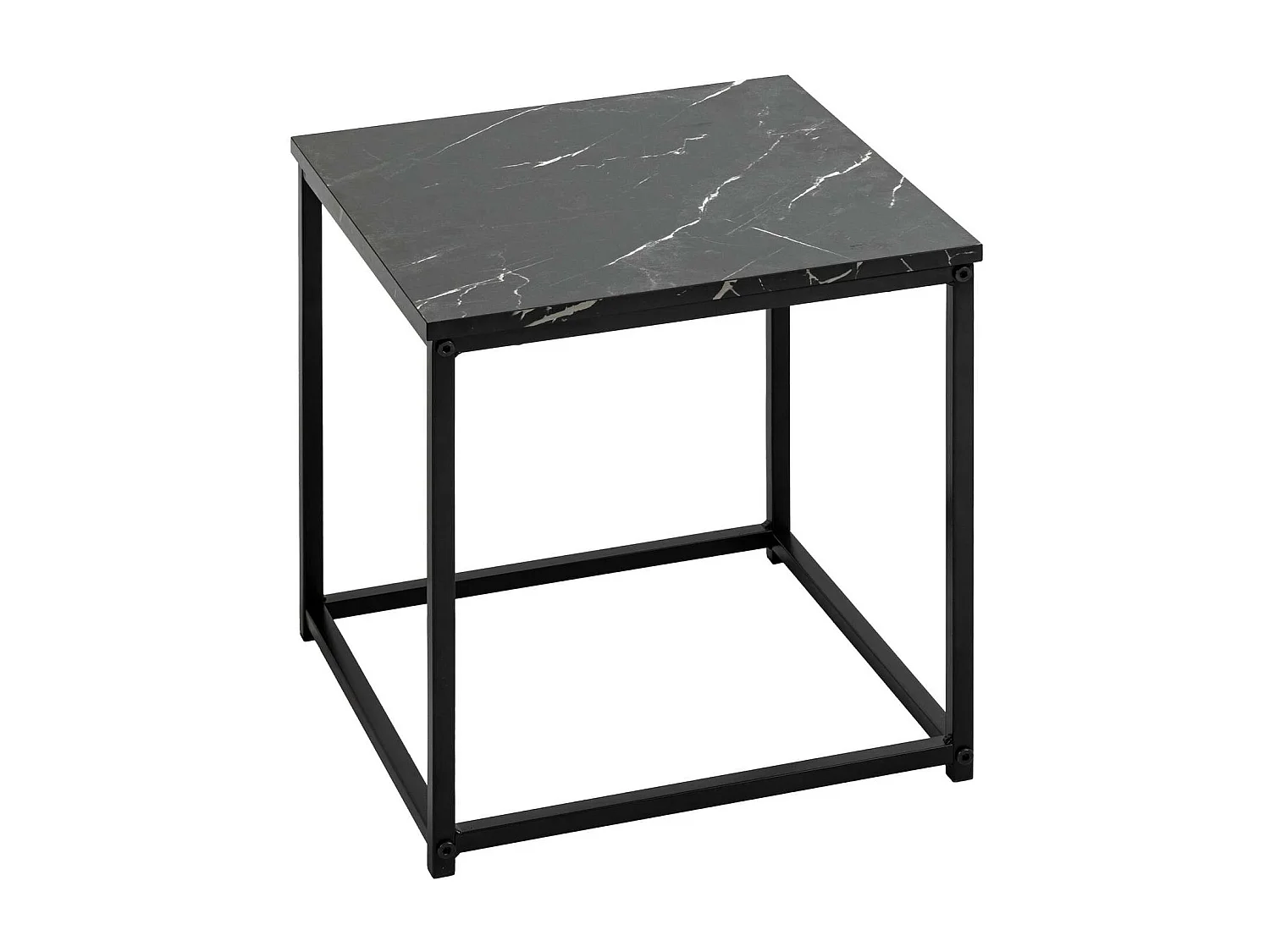 Duo de tables d'appoint effet marbre - Noir