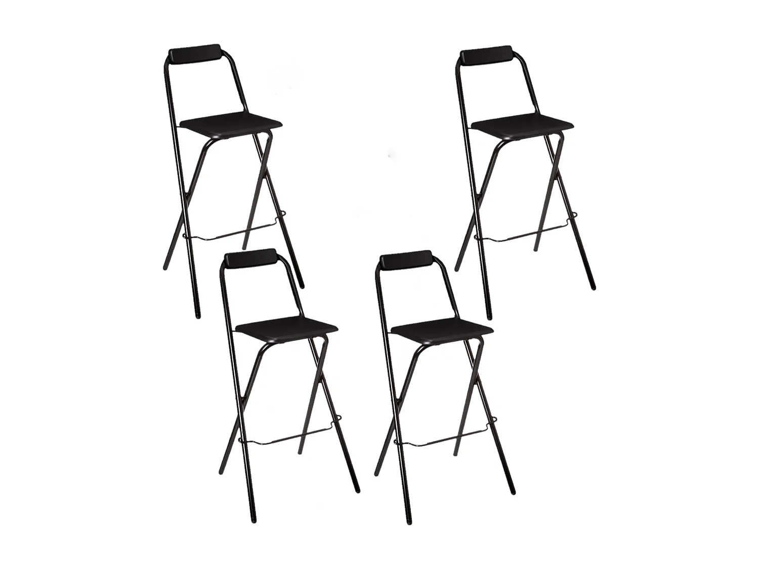 Lot de 4 Chaises de bar pliante Louna - H. 97,5 cm