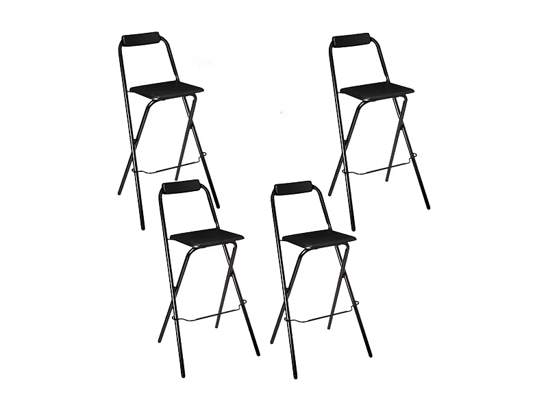 Lot de 4 Chaises de bar pliante Louna - H. 97,5 cm