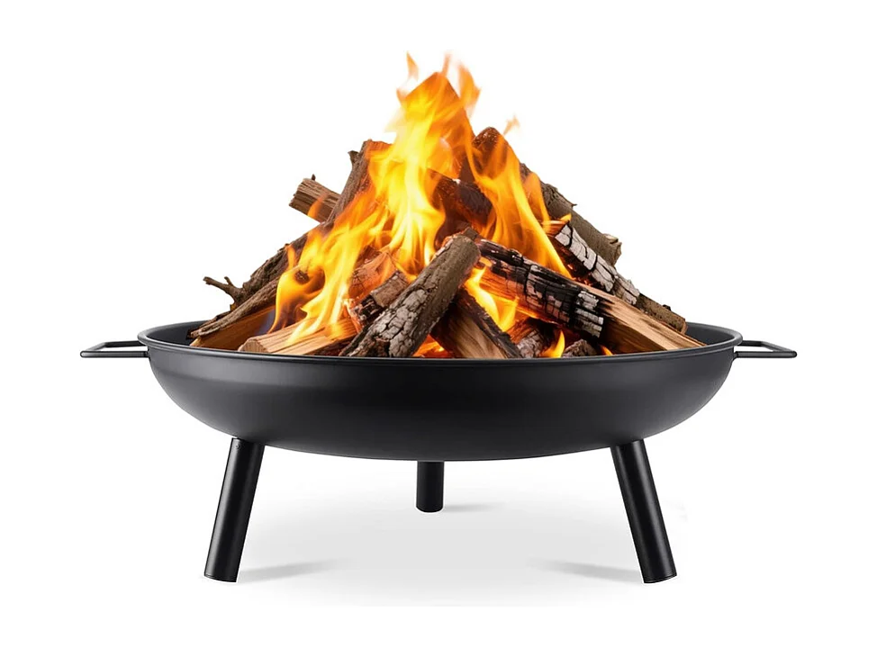 Brasero Nettlife pour jardin - Brasero Ø 58 cm avec 2 poignées de transport et tisonnier 43 cm - Convient pour le bois -Brasero Garantie 2 ans