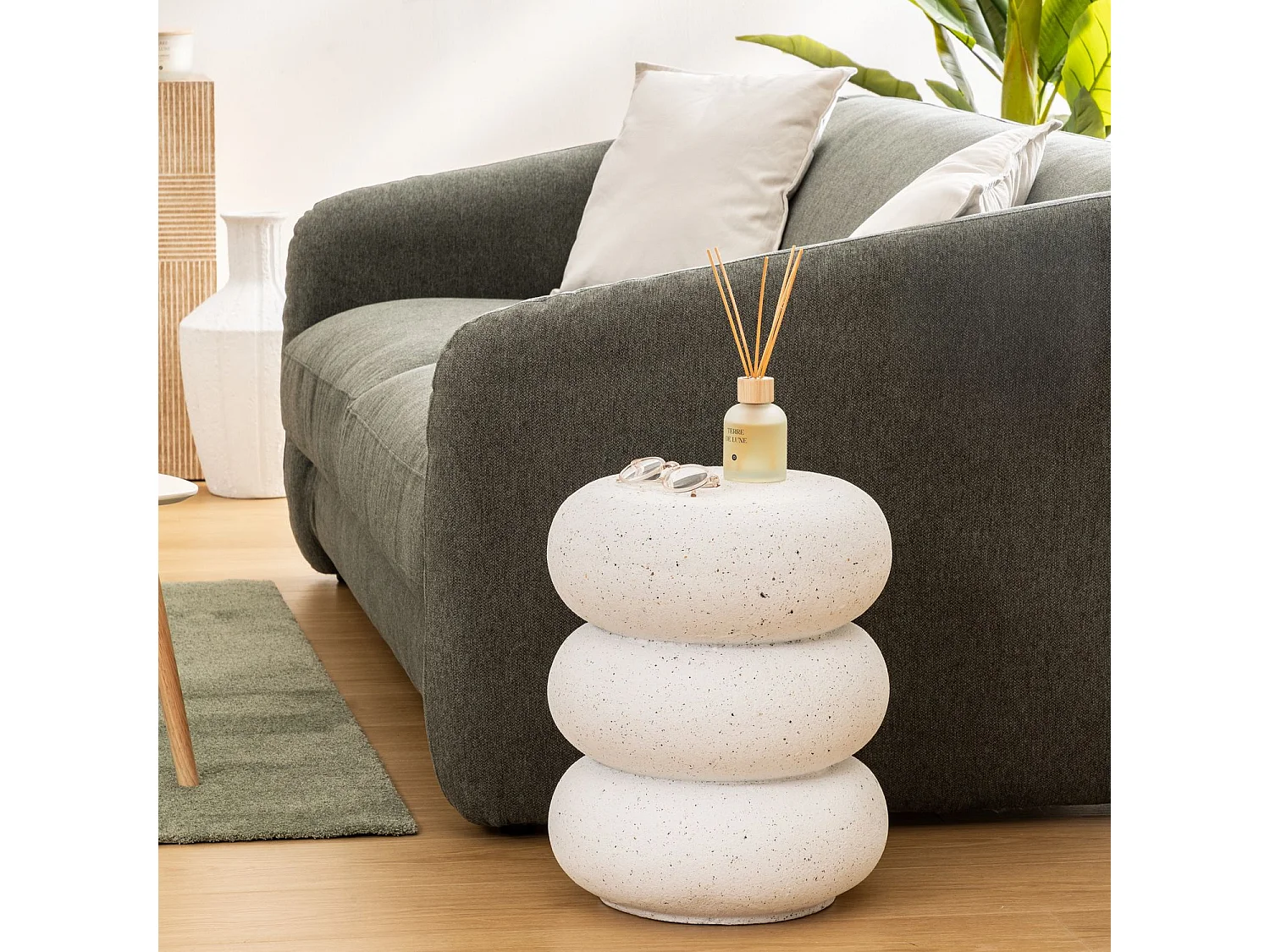 Table d'appoint ronde STONETO - Blanc