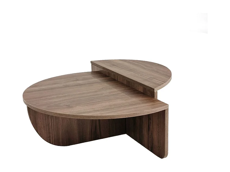 Table basse 2 demis-cercles en panneaux de particules Diam.90cm