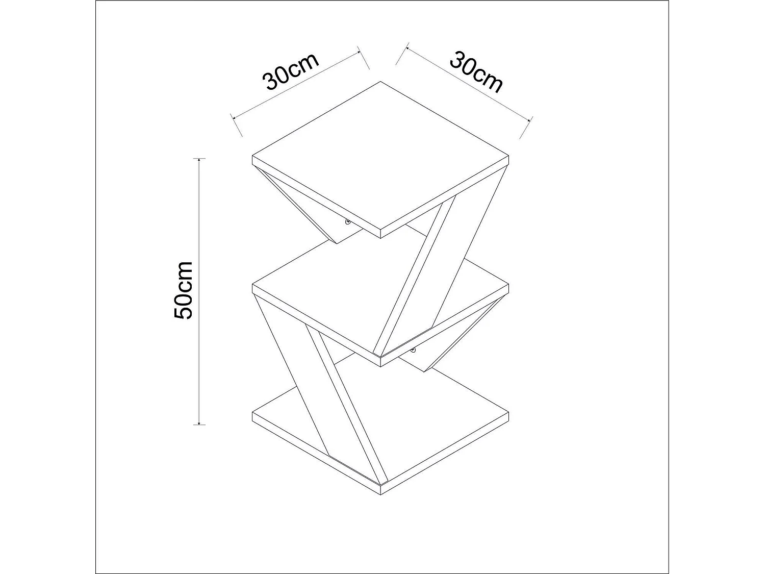 Bout de canapé Zig Zag en bois