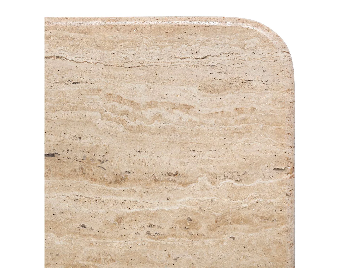 Table basse en acacia et travertin JIVAN - Marron