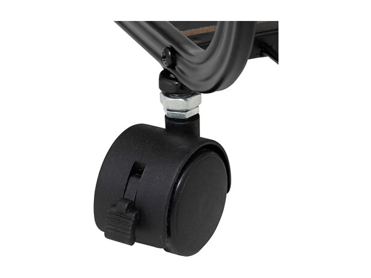 Étagère à roulettes 2 niveaux en métal et bois - Noir