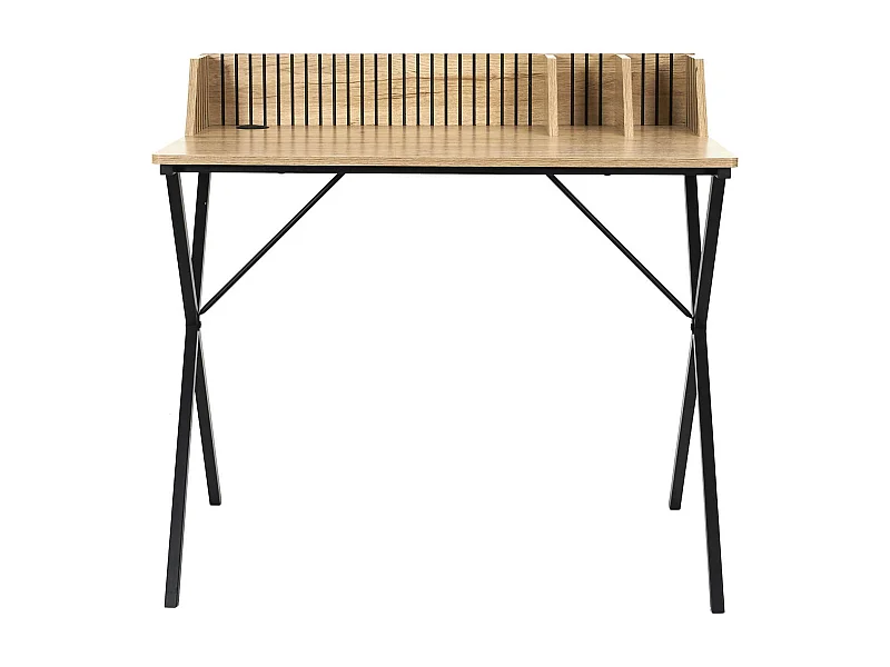 Bureau Saulk en bois et métal - Marron et noir