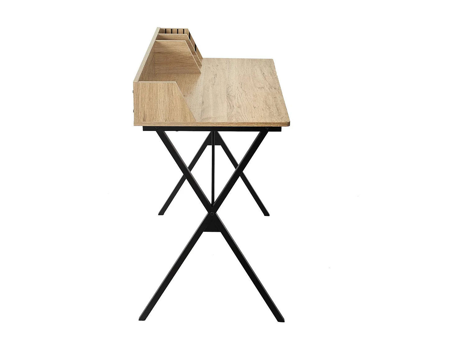 Bureau Saulk en bois et métal - Marron et noir