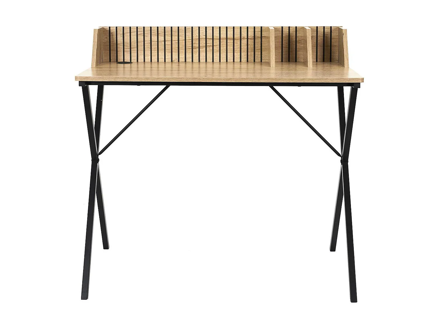 Bureau Saulk en bois et métal - Marron et noir