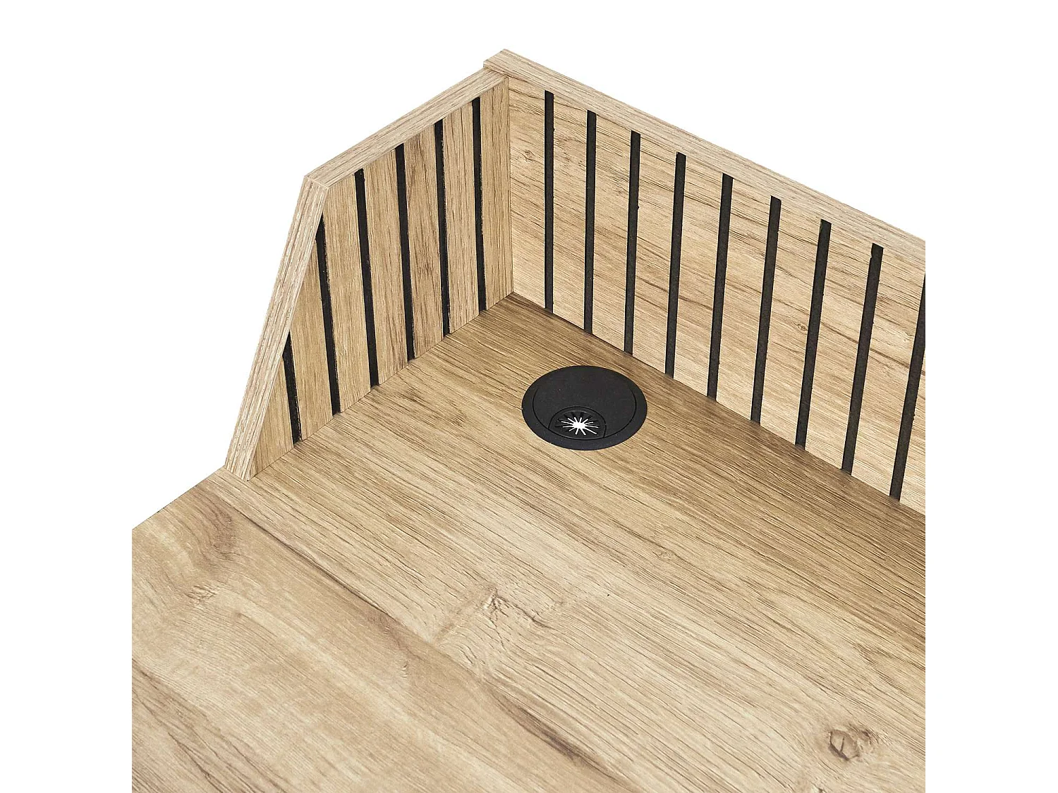 Bureau Saulk en bois et métal - Marron et noir