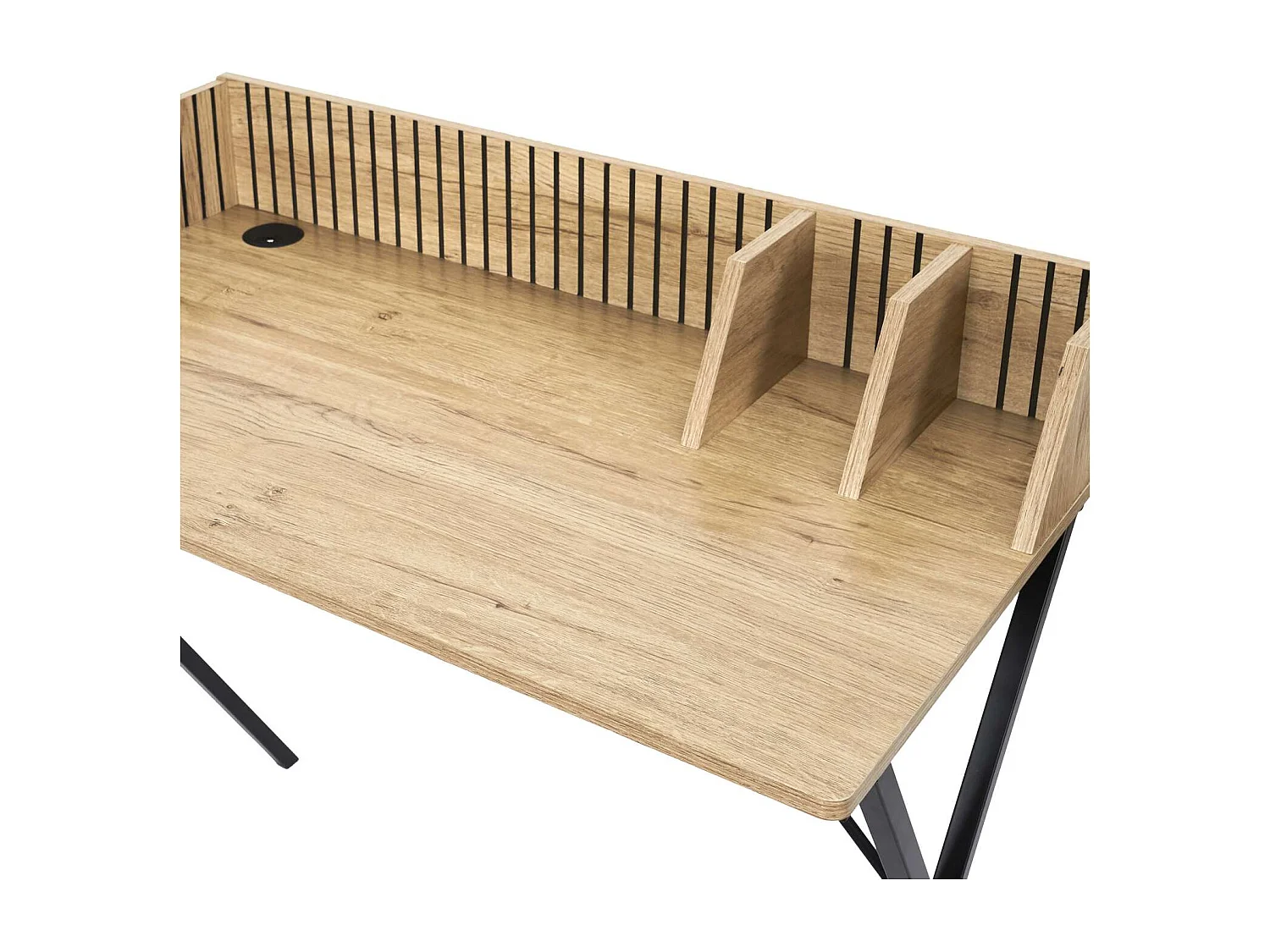 Bureau Saulk en bois et métal - Marron et noir