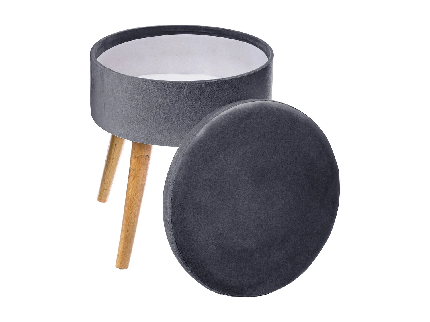 Tabouret coffre en velours Tess - H. 44 cm