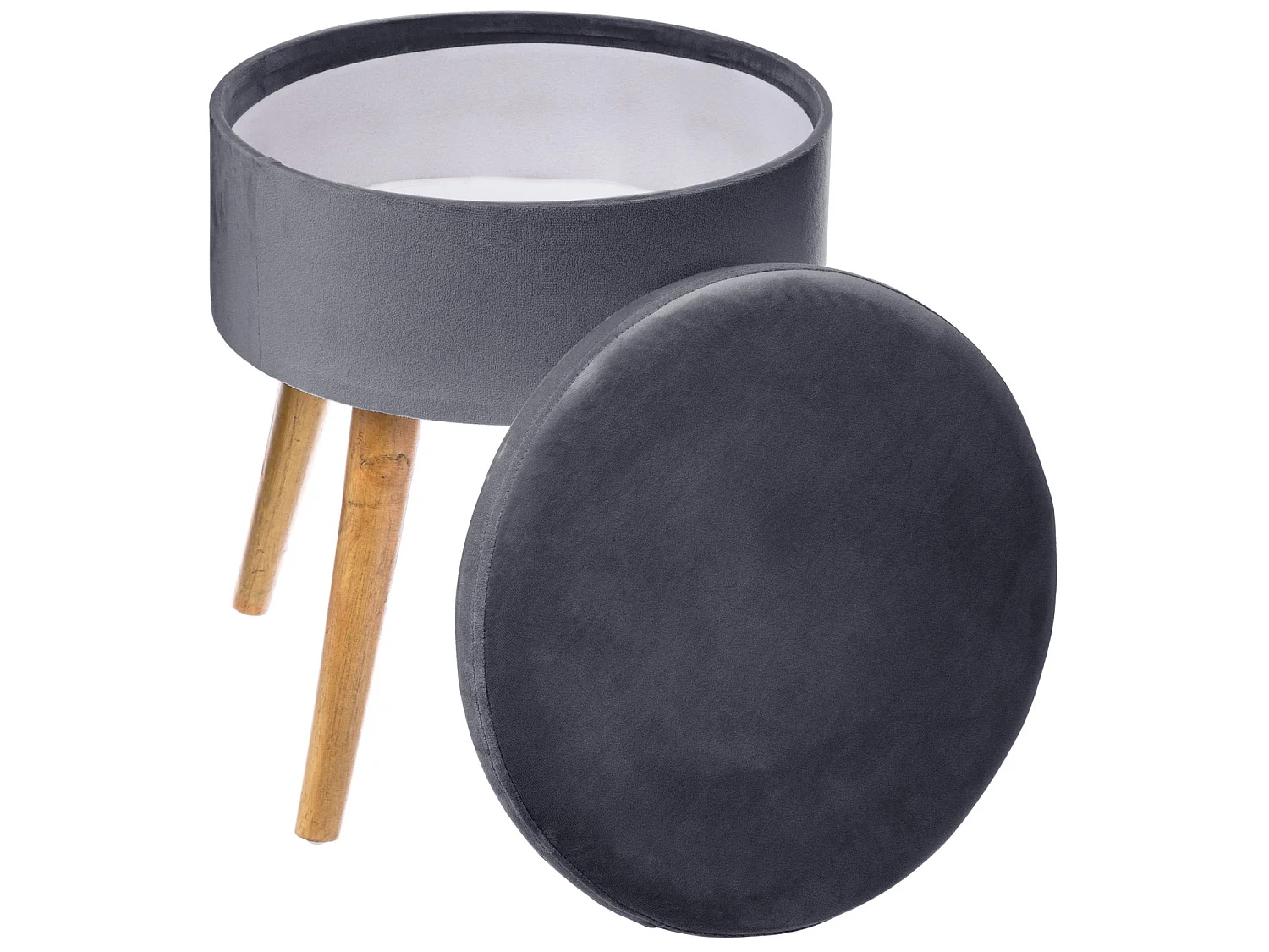Tabouret coffre en velours Tess - H. 44 cm