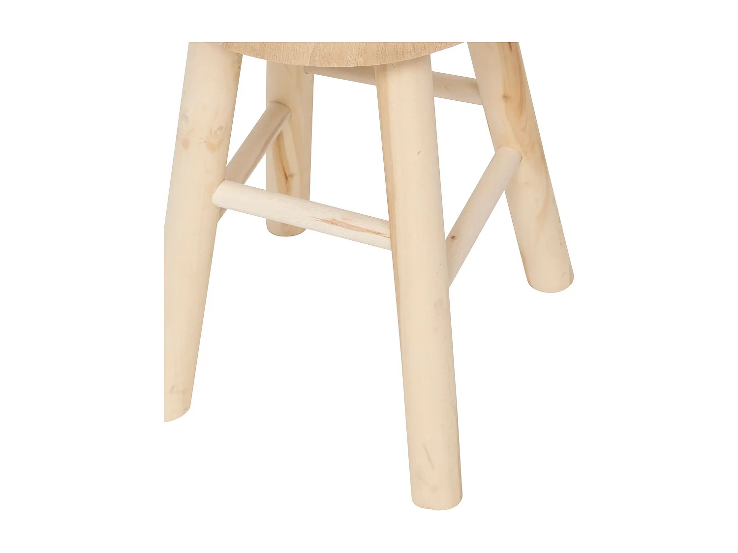 Tabouret d'appoint en bois massif NYAR - Beige