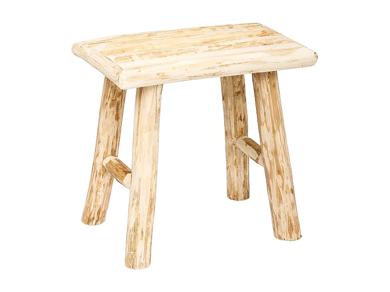 Tabouret en bois Woody - H. 32 cm - Naturel