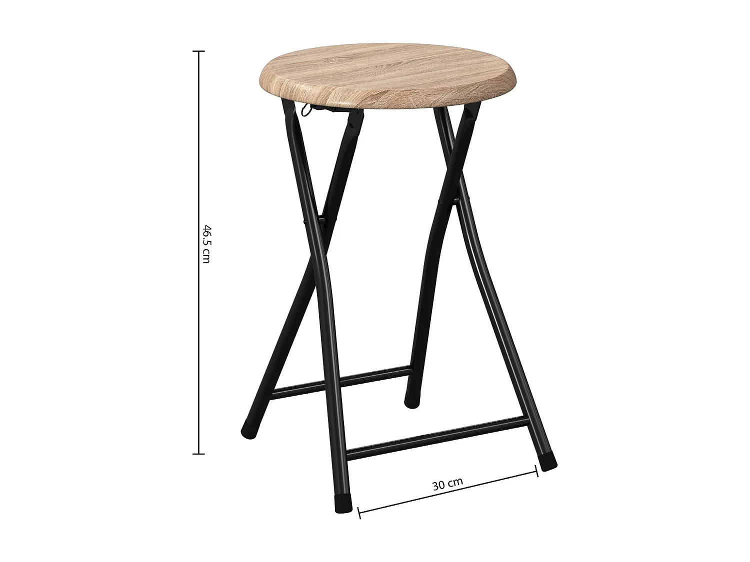 Lot de 2 Tabourets pliants en métal et MDF