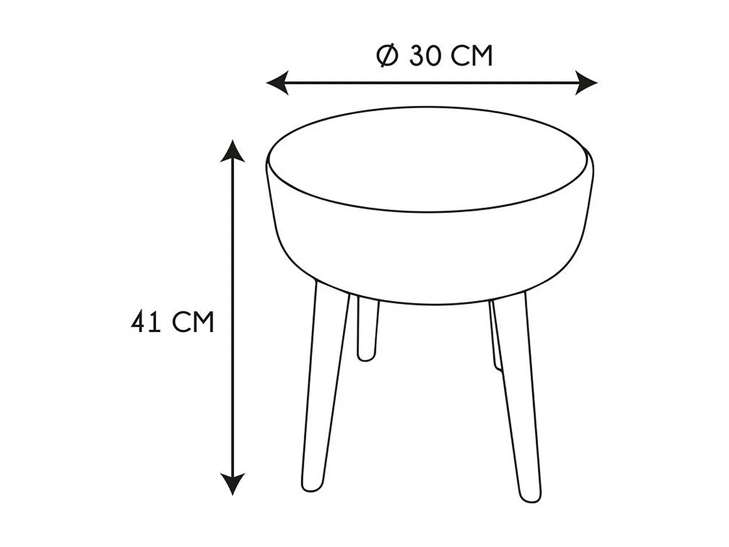 Tabouret Mirage - Hauteur 41 cm - Crème