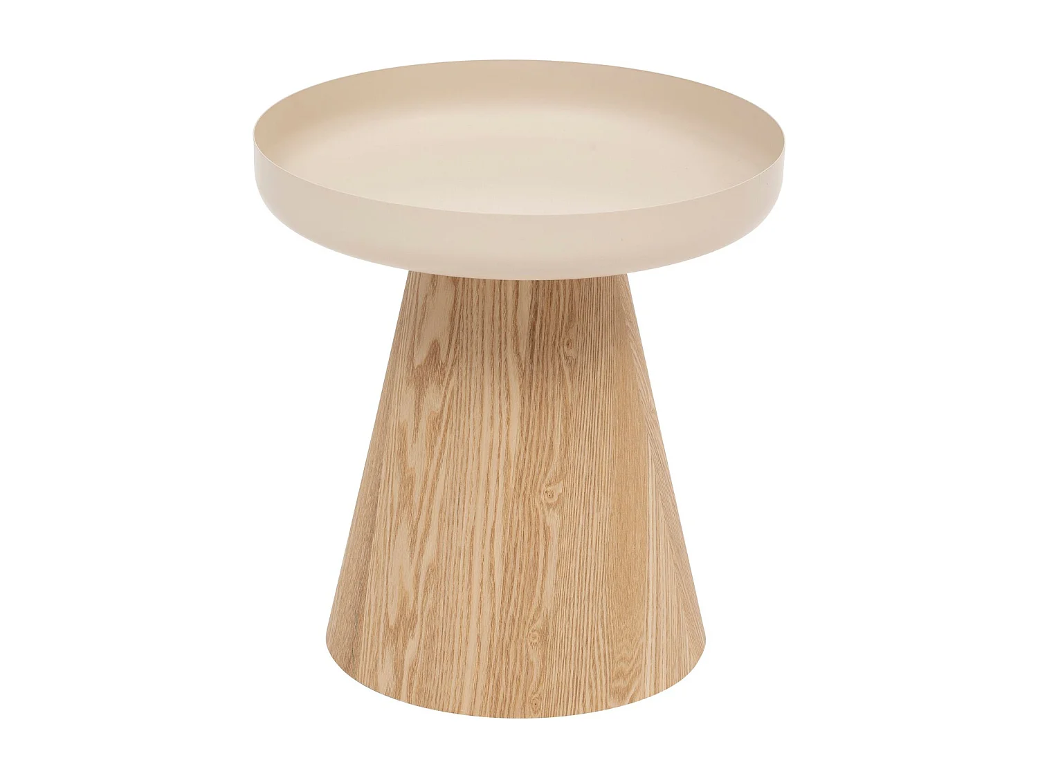 Table à café ronde en métal et bois HERCYNA - Beige