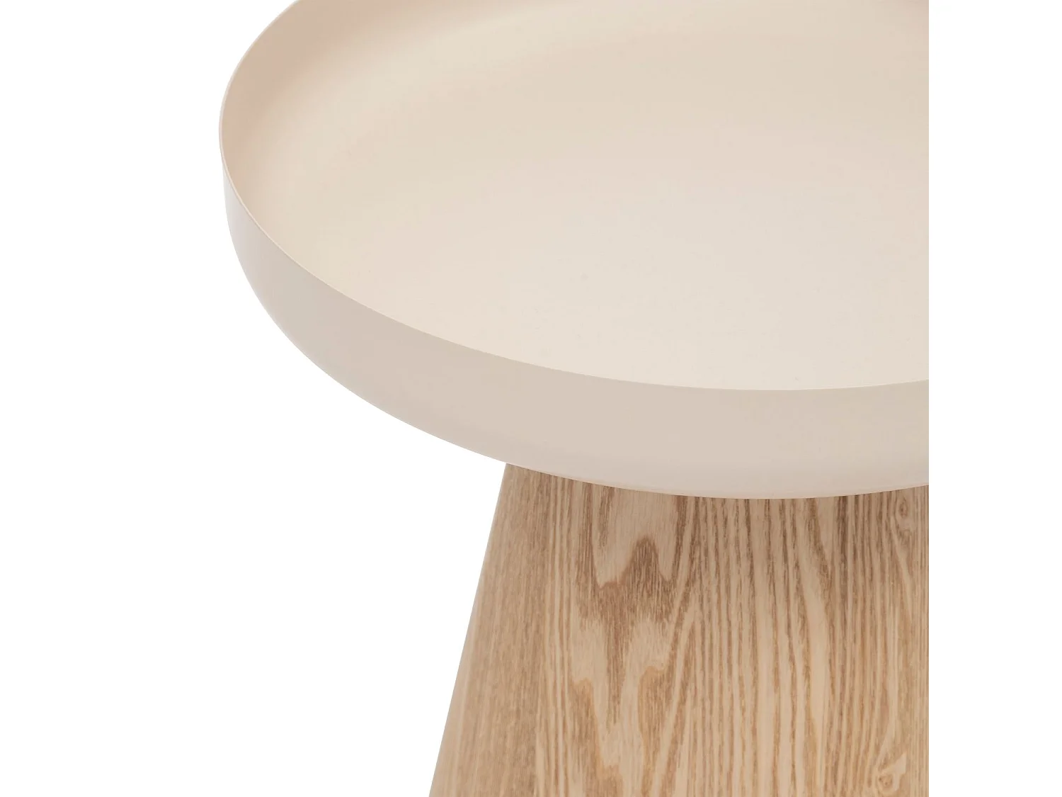 Table à café ronde en métal et bois HERCYNA - Beige