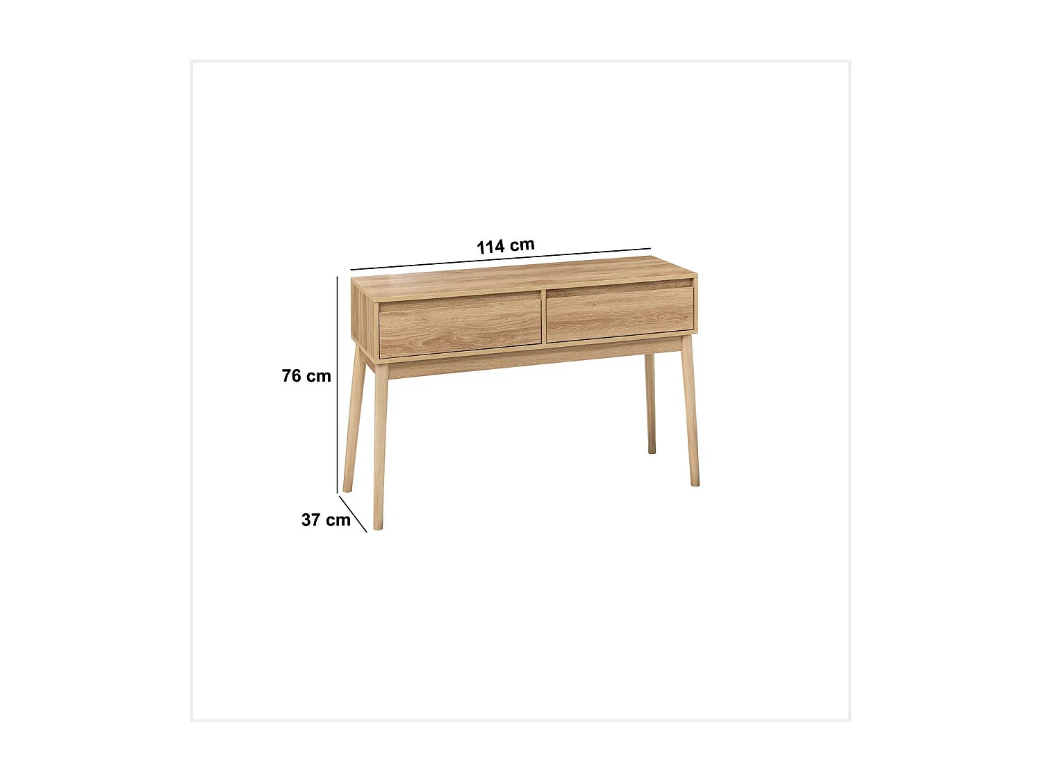 Console 2 tiroirs Liam en bois - Marron