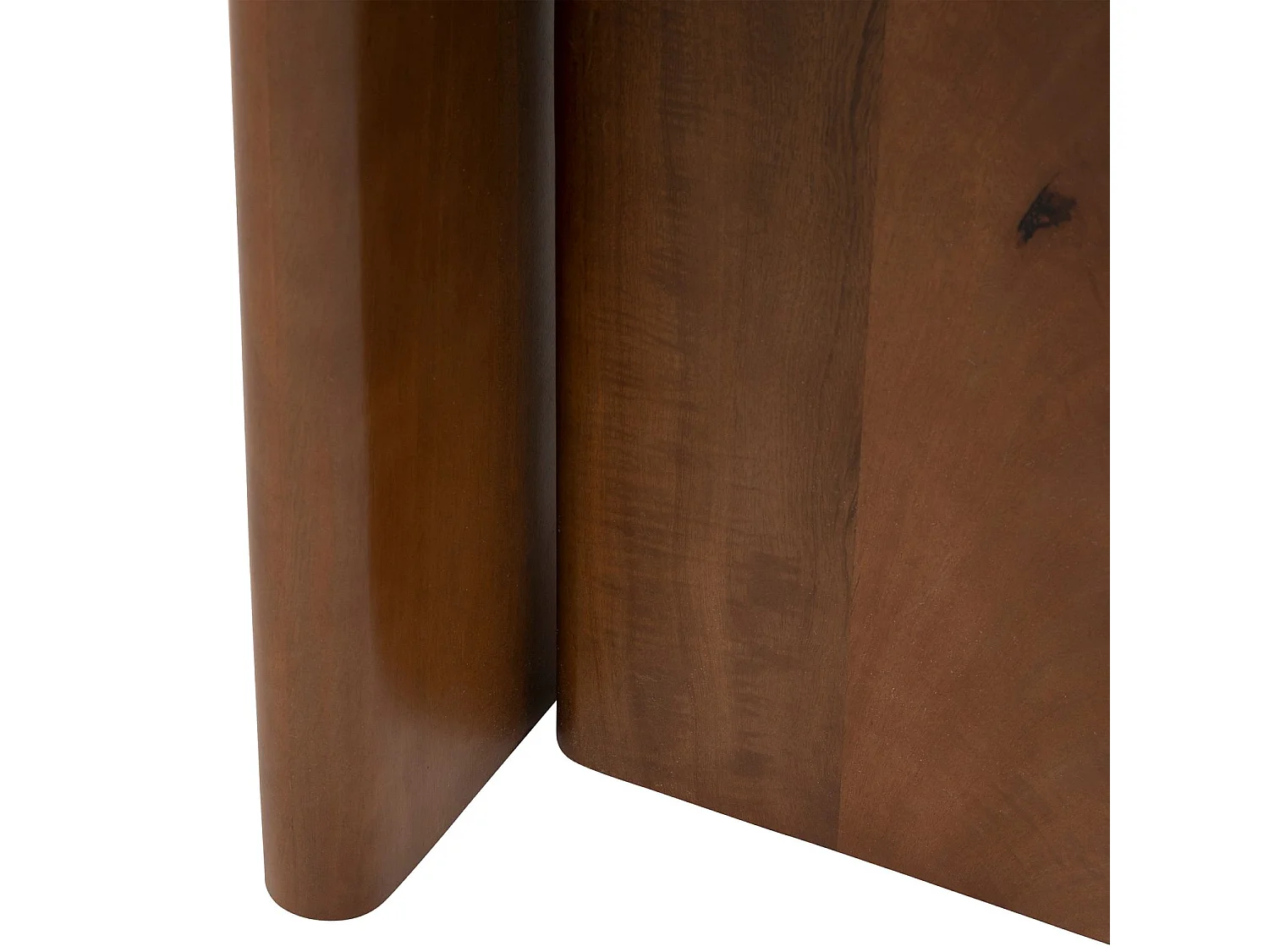 Table à café ronde en marbre et bois massif NANDA - Blanc