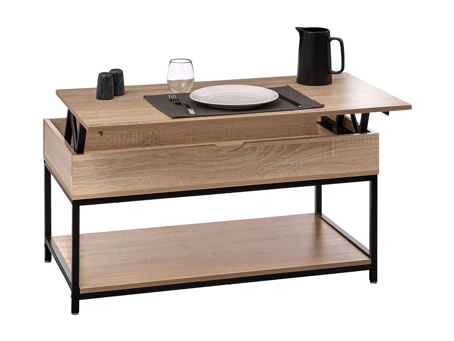 Table basse avec plateau relevable - Beige