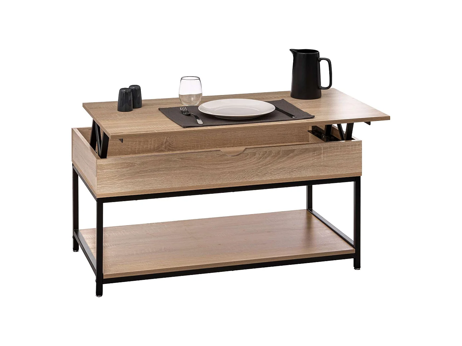 Table basse avec plateau relevable - Beige