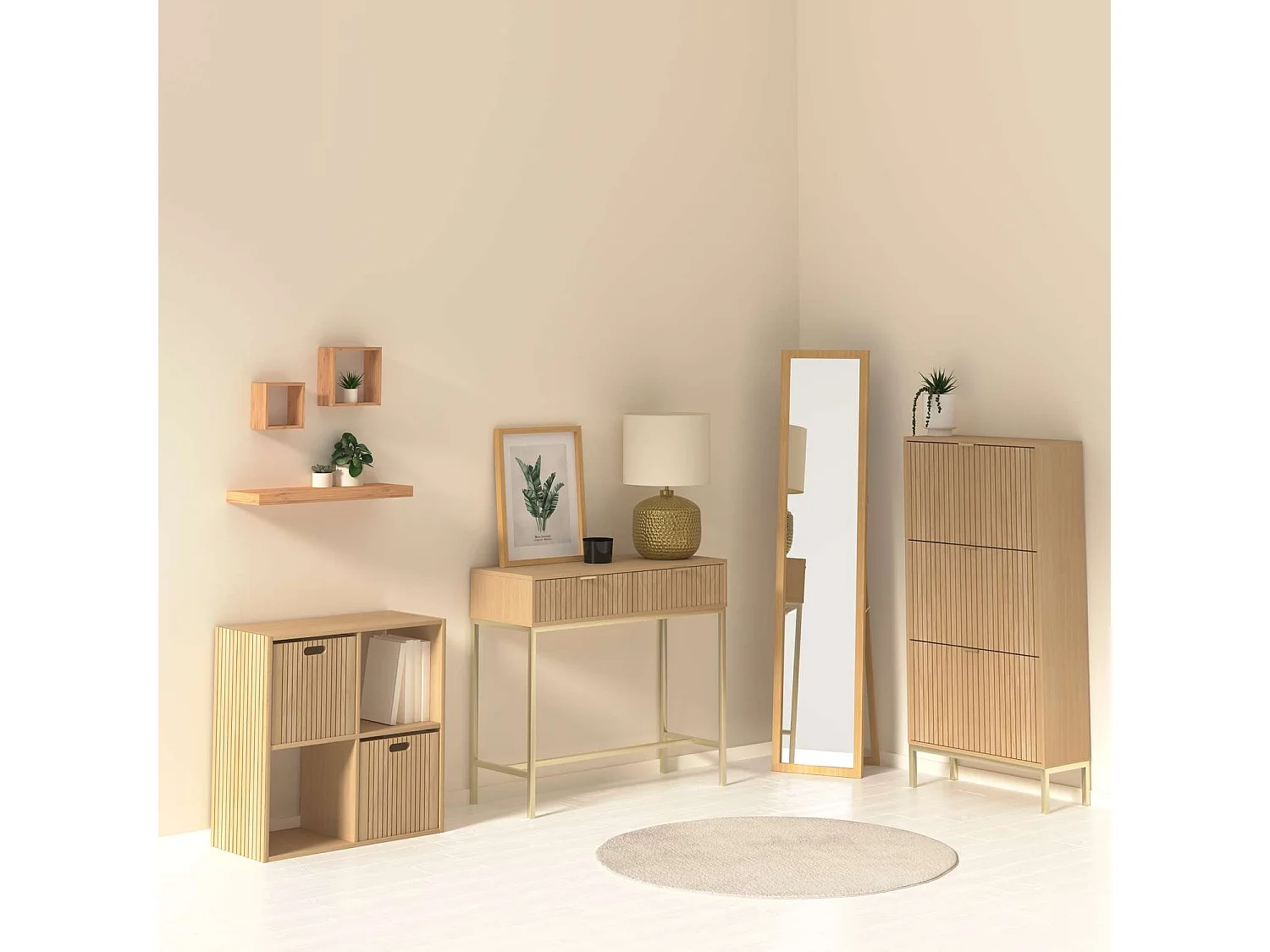 Console 2 tiroirs en bois TASSO - Marron