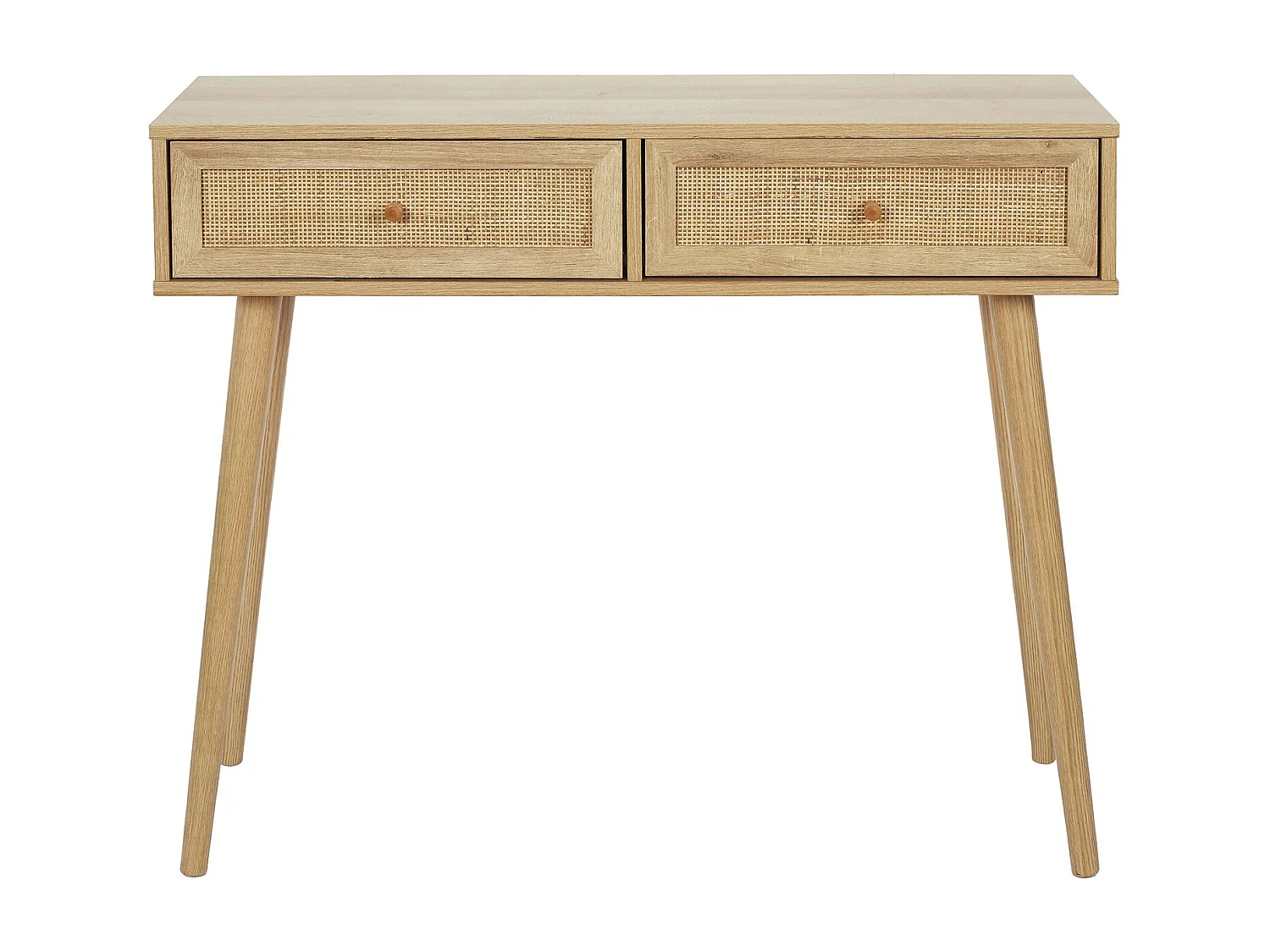 Console Bali à 2 tiroirs effet cannage - Beige