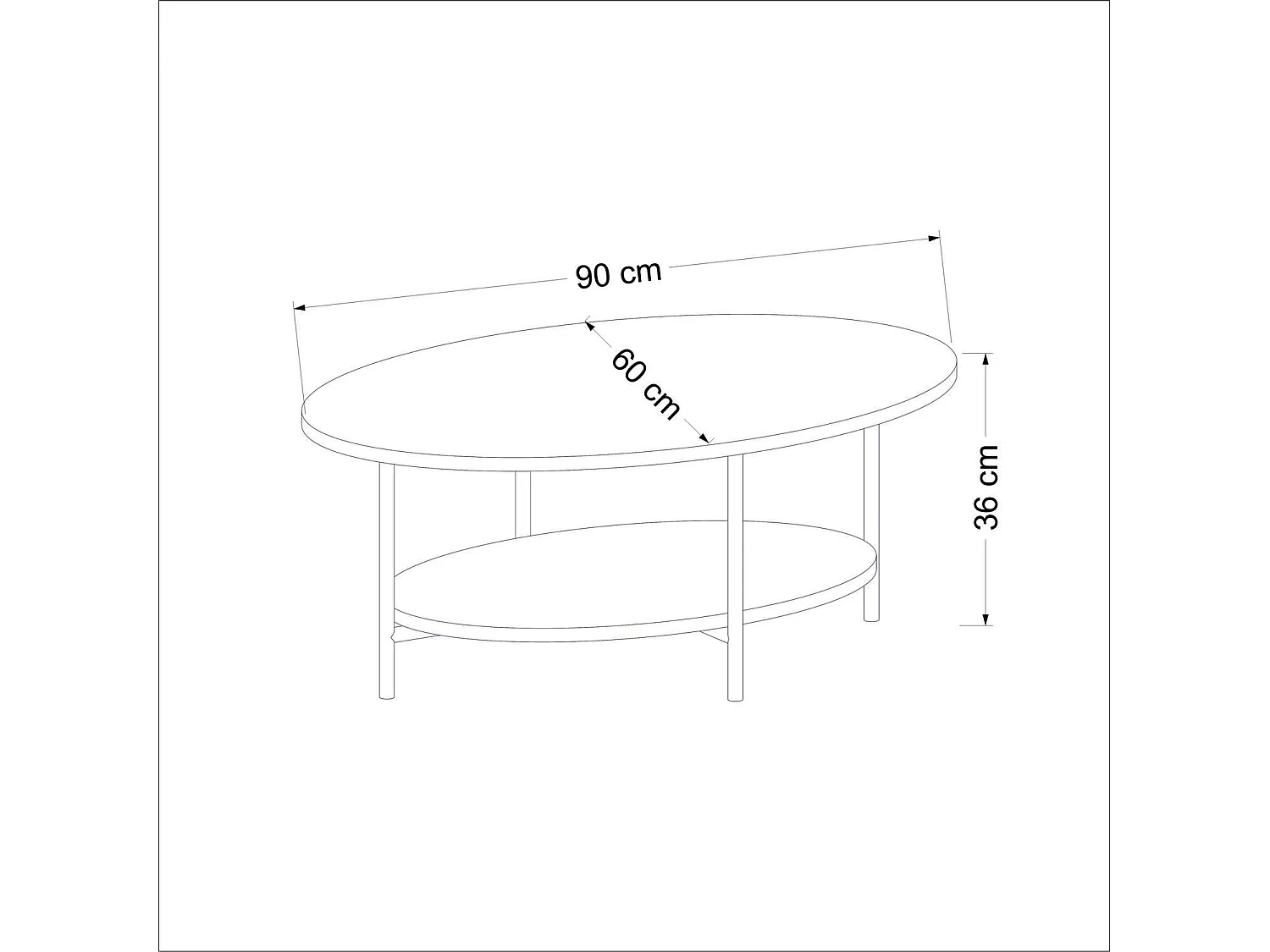 Table basse 1 étagère Ombeline en bois - Beige et blanc