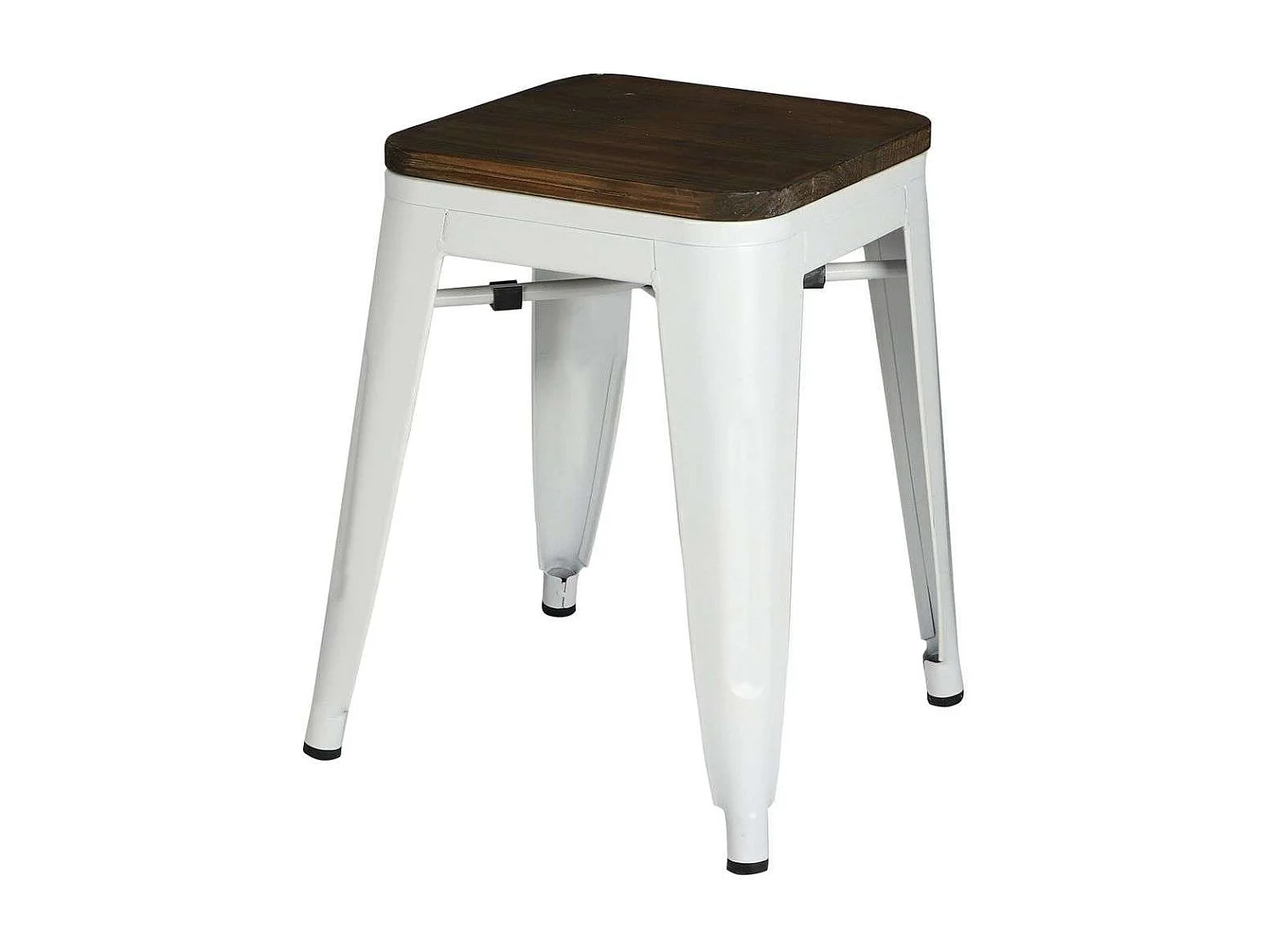 Lot de 4 tabourets vintage Liv H46 cm - Blanc mat