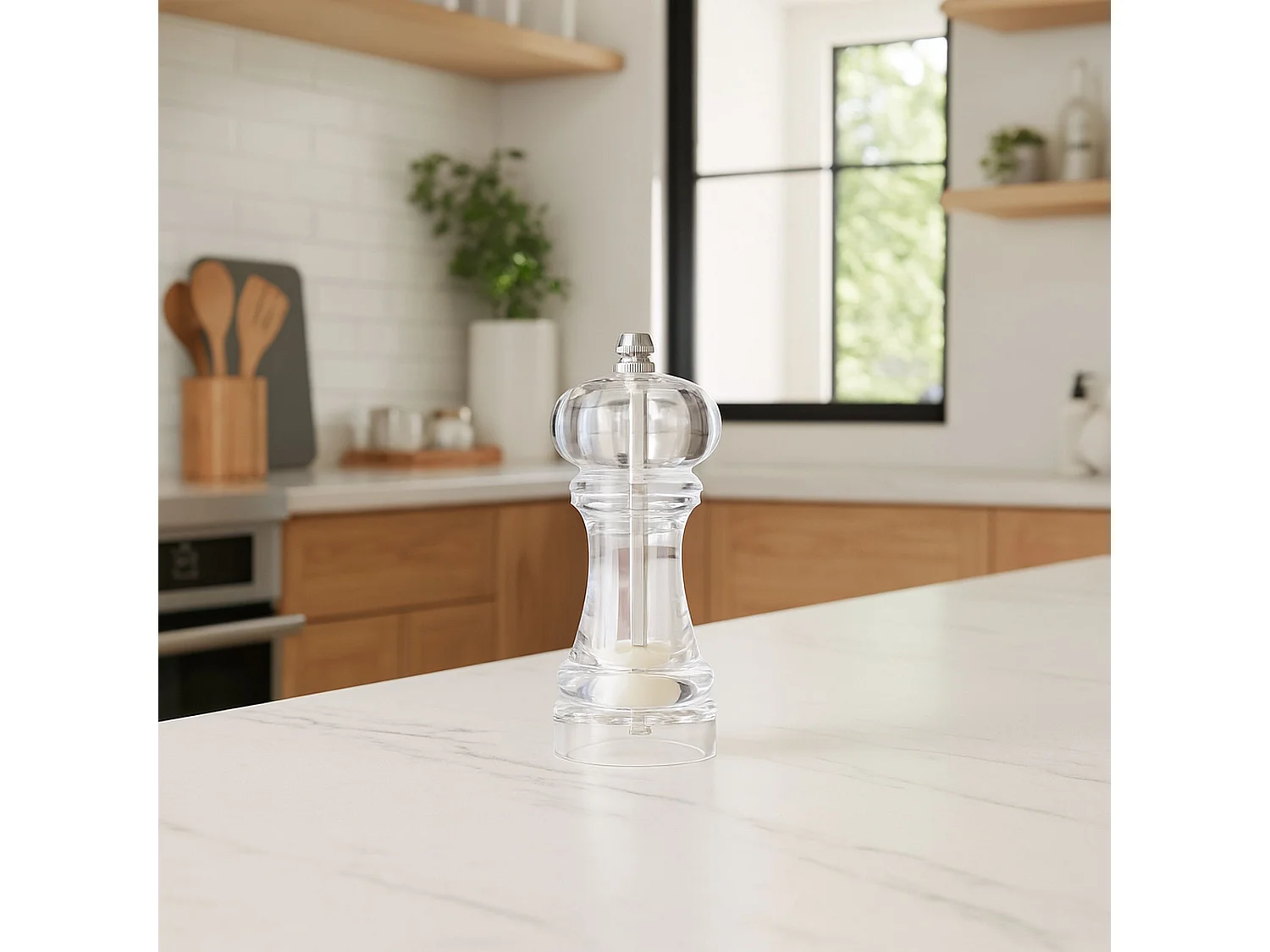 Menastyl - Moulin Sel Poivre 14cm En Acrylique Transparent Broyeur Ceramique