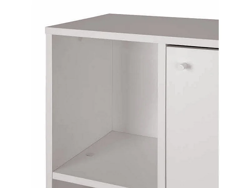 Bureau Pied métallique Arc et Armoire Blancs L 89.8 H 141.5 P 120 cm