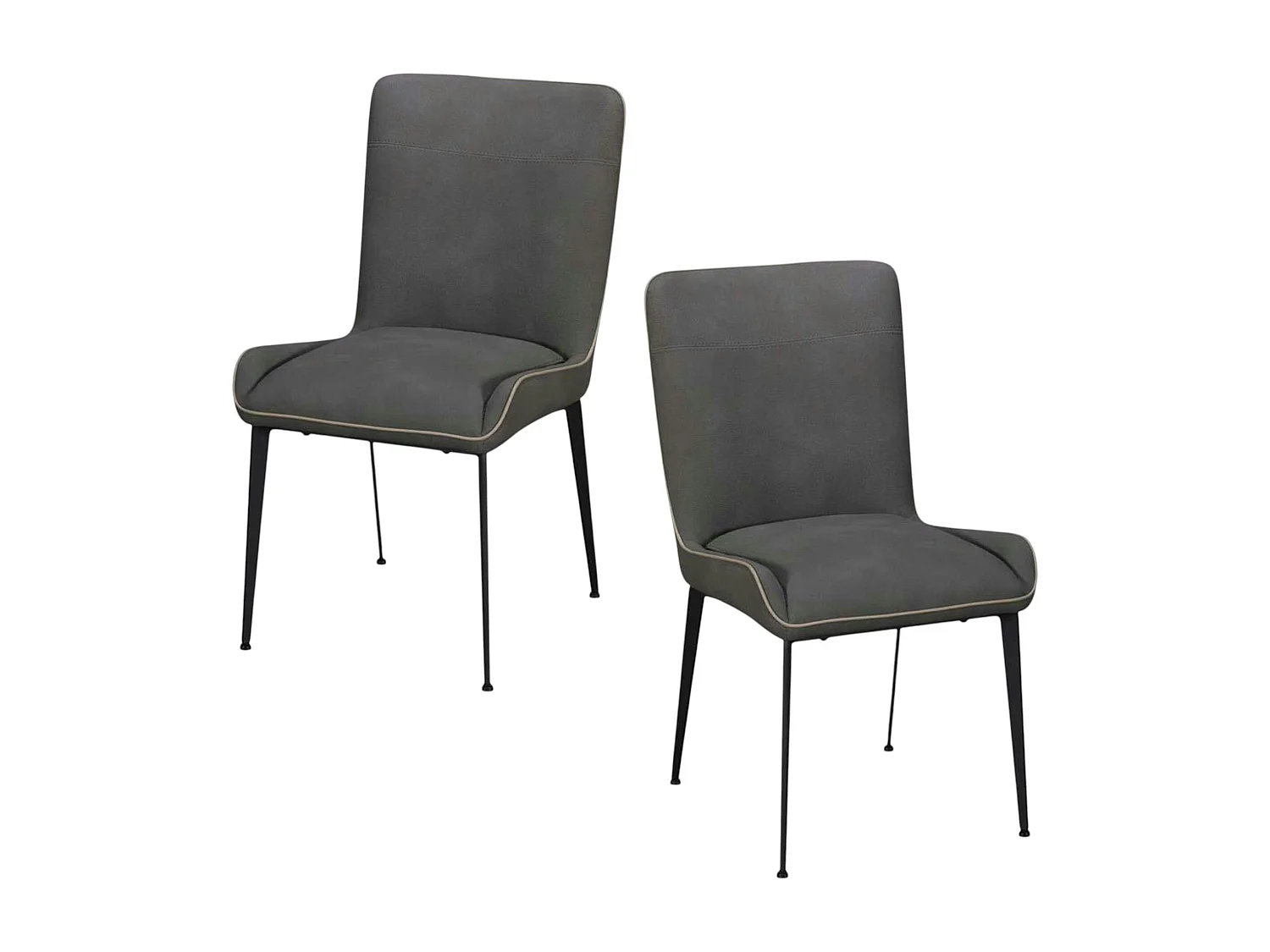 Chaise gris sombre, entretien facile (lot de 2) OKA