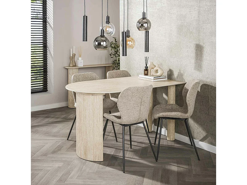 Table murale 4 pers. céramique effet travertin 140 cm ASCOLI