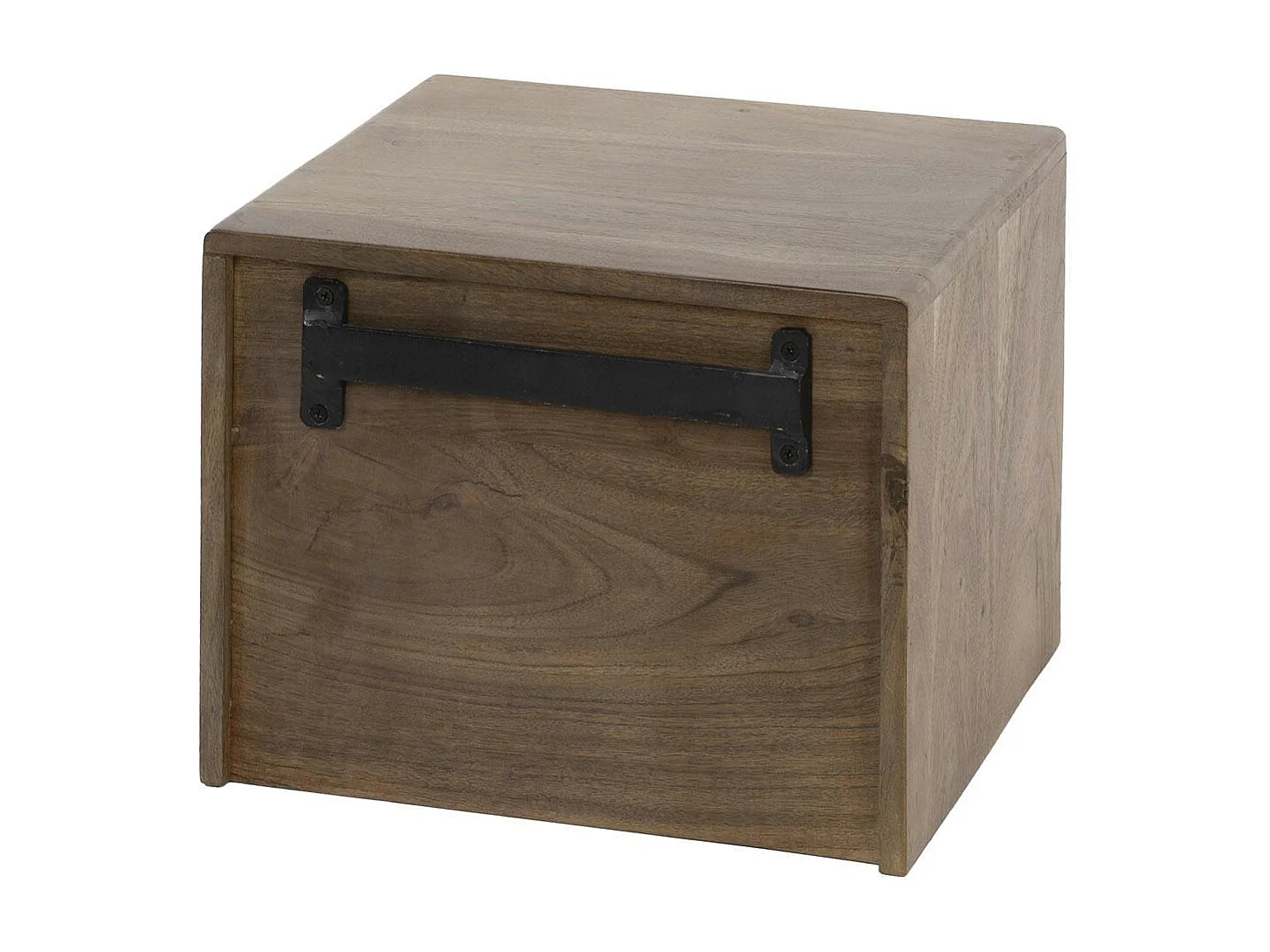 Table de chevet murale bois brun, tiroir & niche NAKO