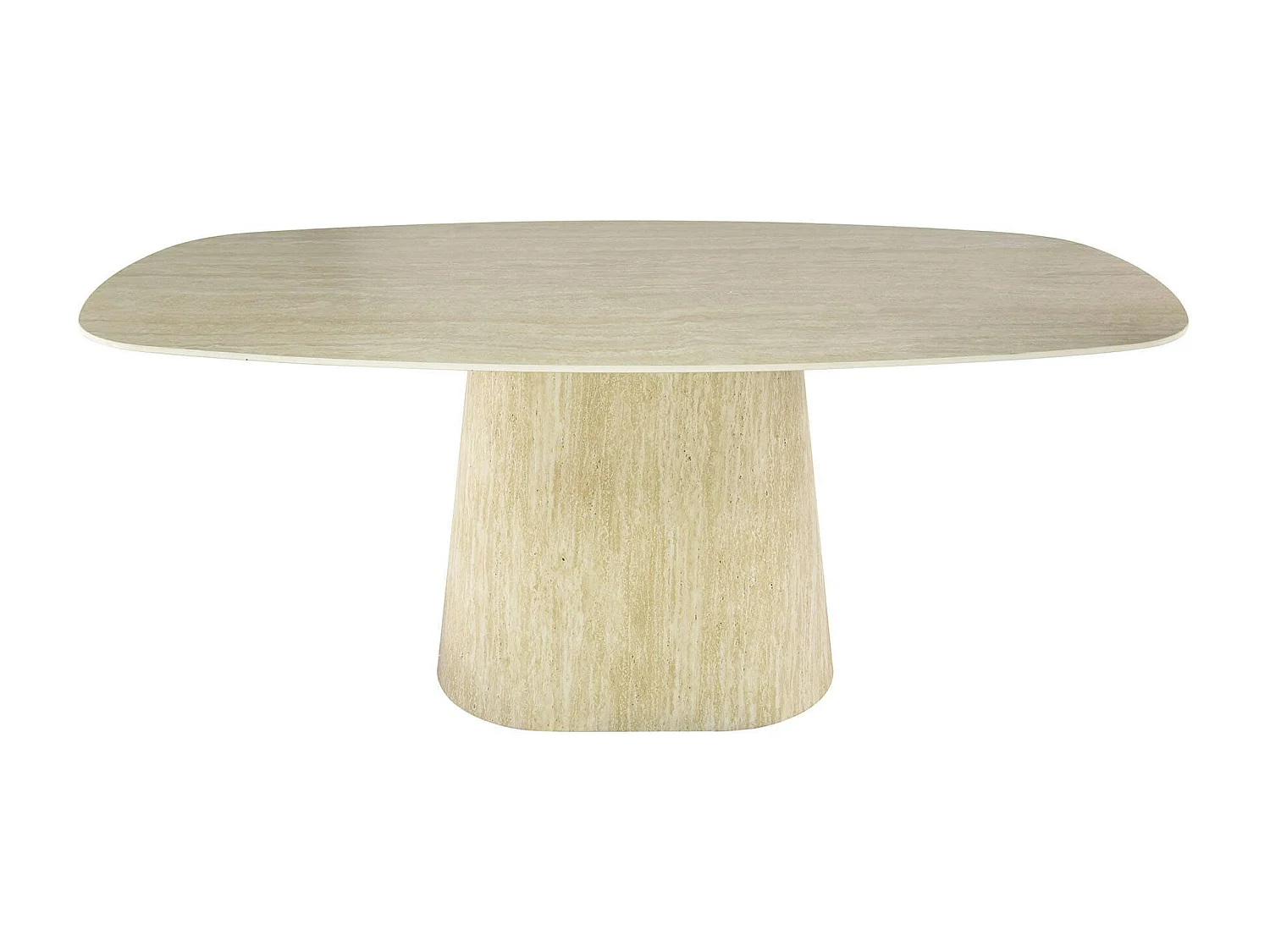 Table céramique effet travertin, bords ronds 180 cm ASCOLI