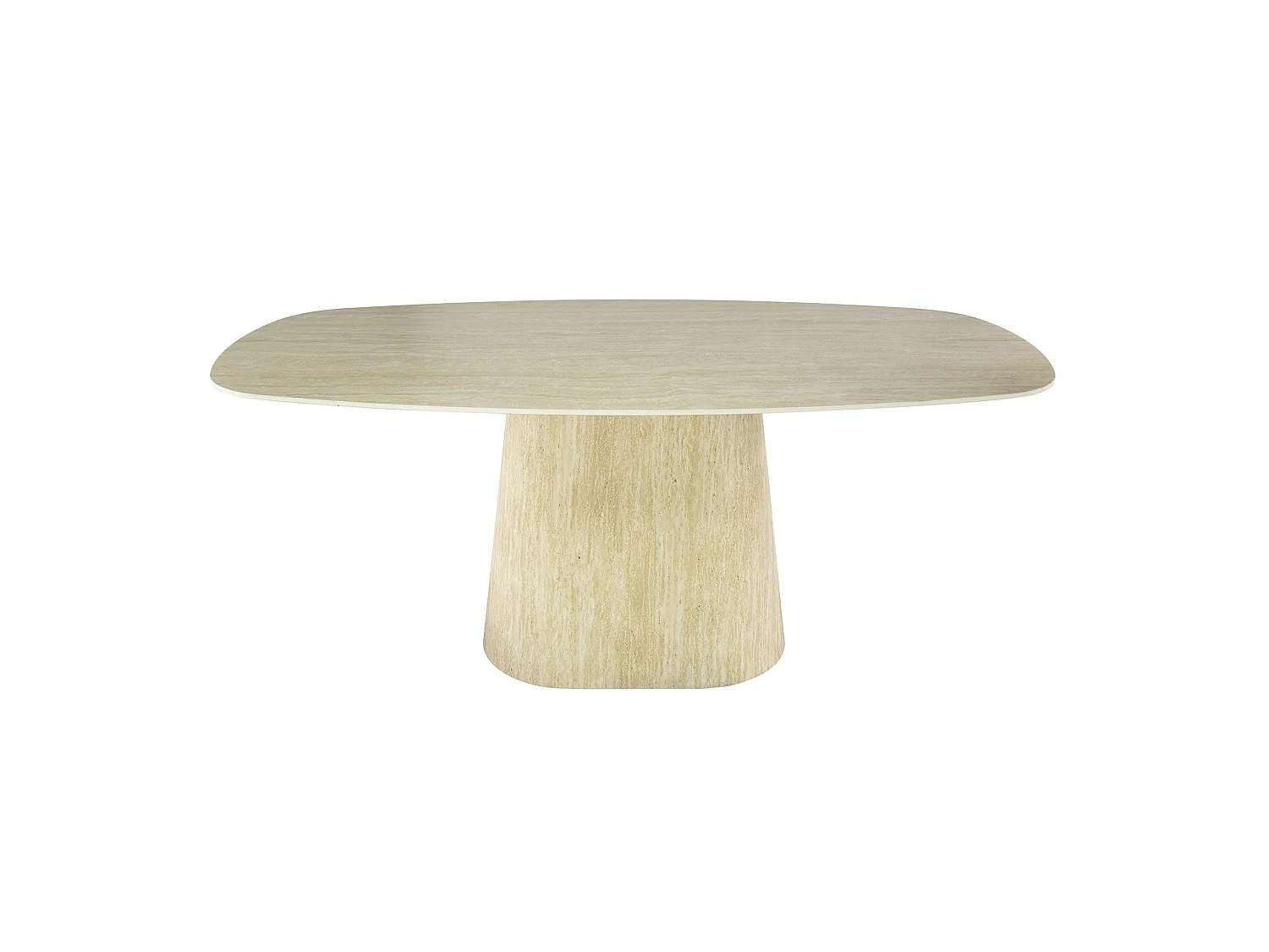 Table céramique effet travertin, bords ronds 180 cm ASCOLI