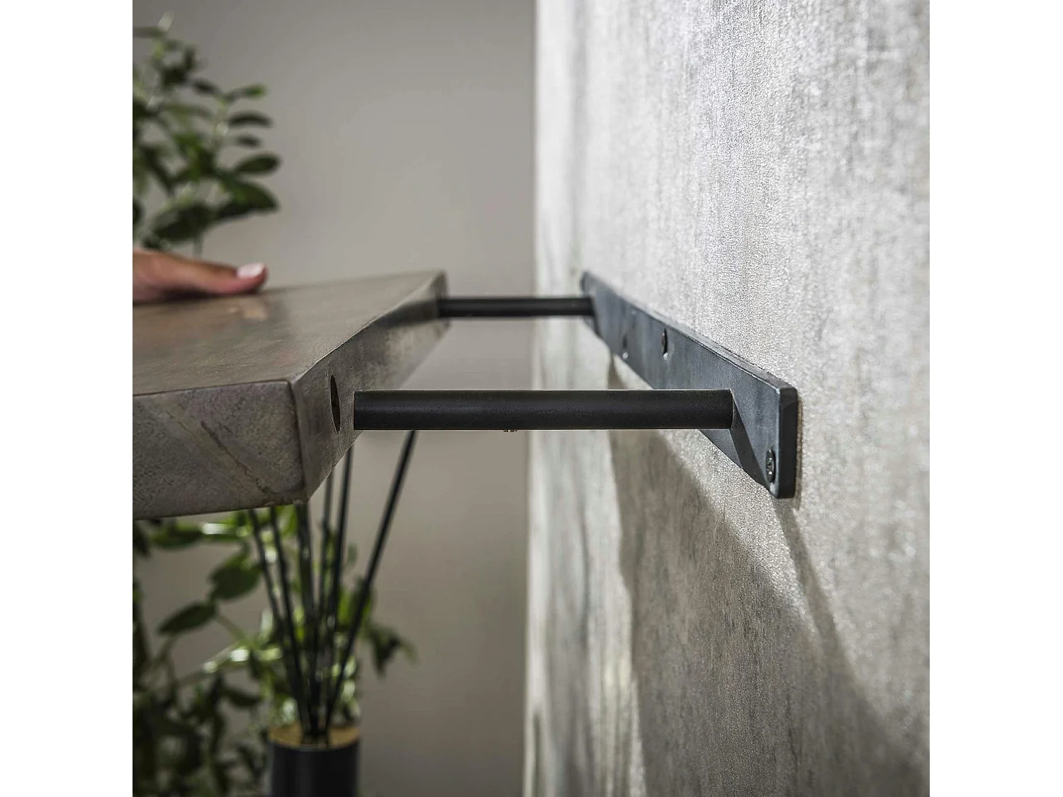 Etagère murale bois d’acacia brun bords arrondis 90 cm NAKO