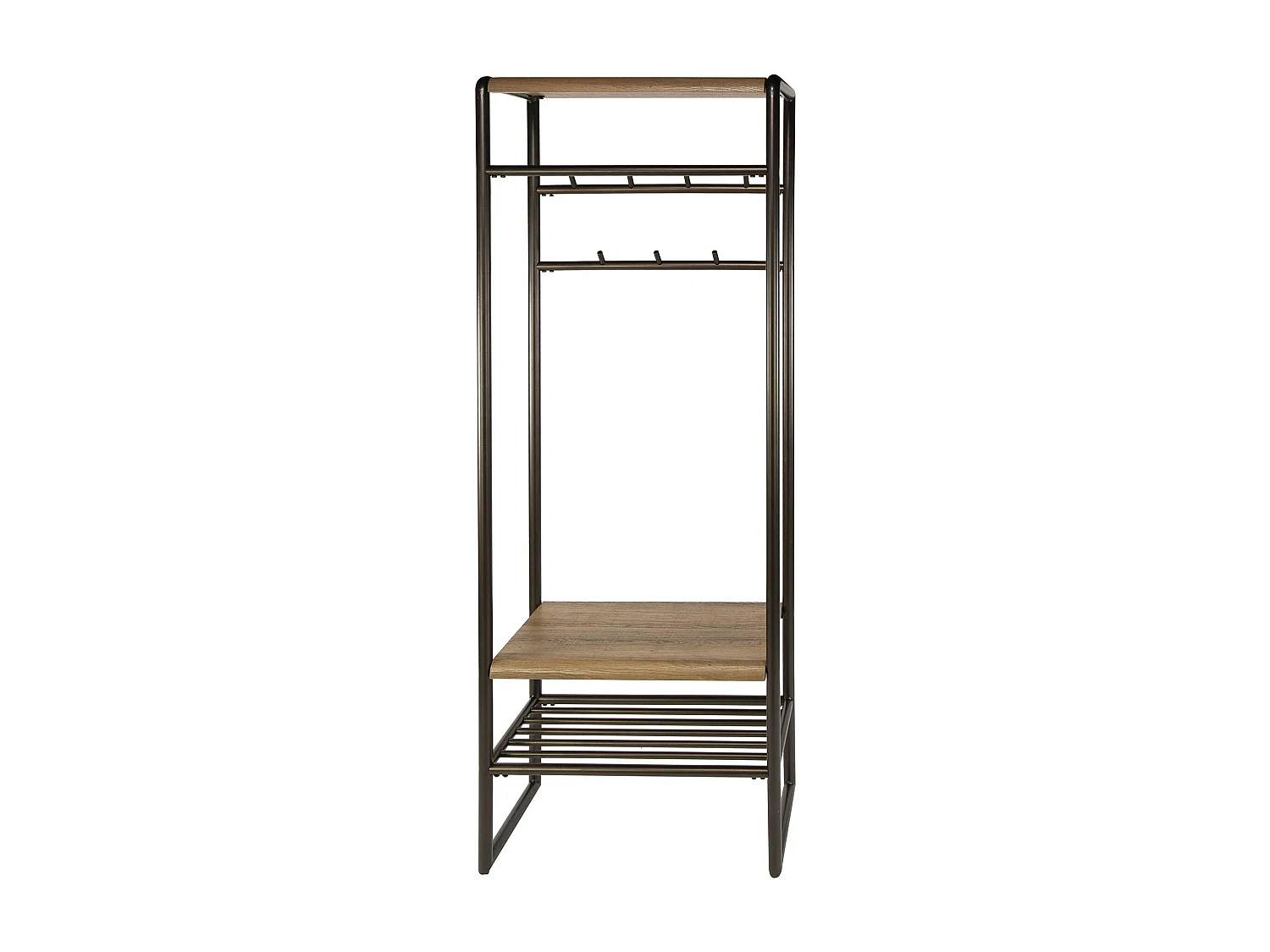 Vestiaire d’entrée effet bois & métal cuivré L70 cm HELSINKI